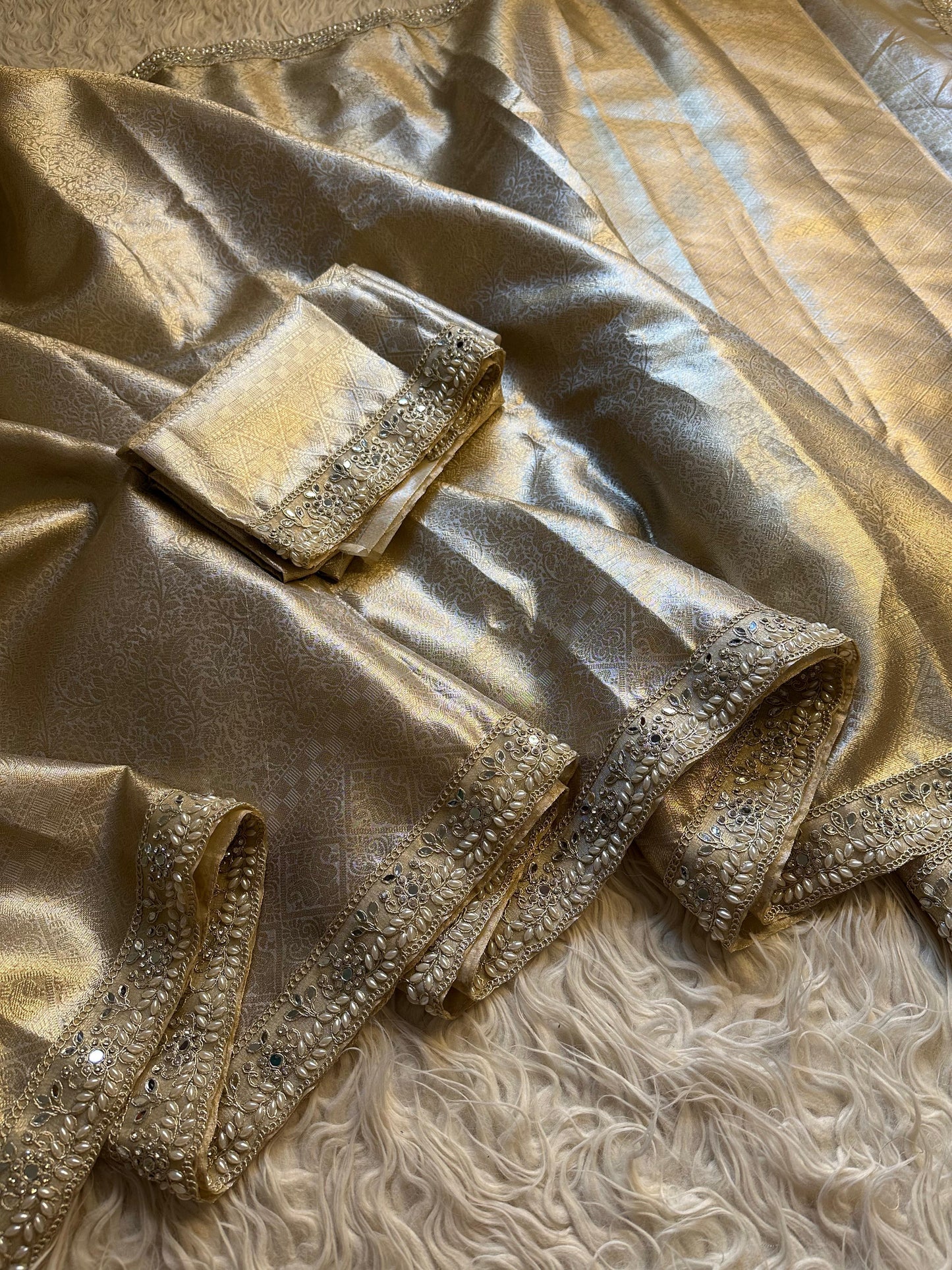 Celebrity inspired , Kanjivaram Saree with Lace Luxe sarees