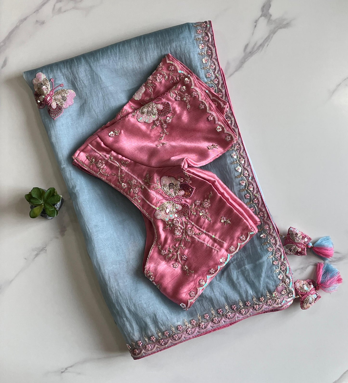 Pure Organza Saree with stitched Blouse luxe sarees