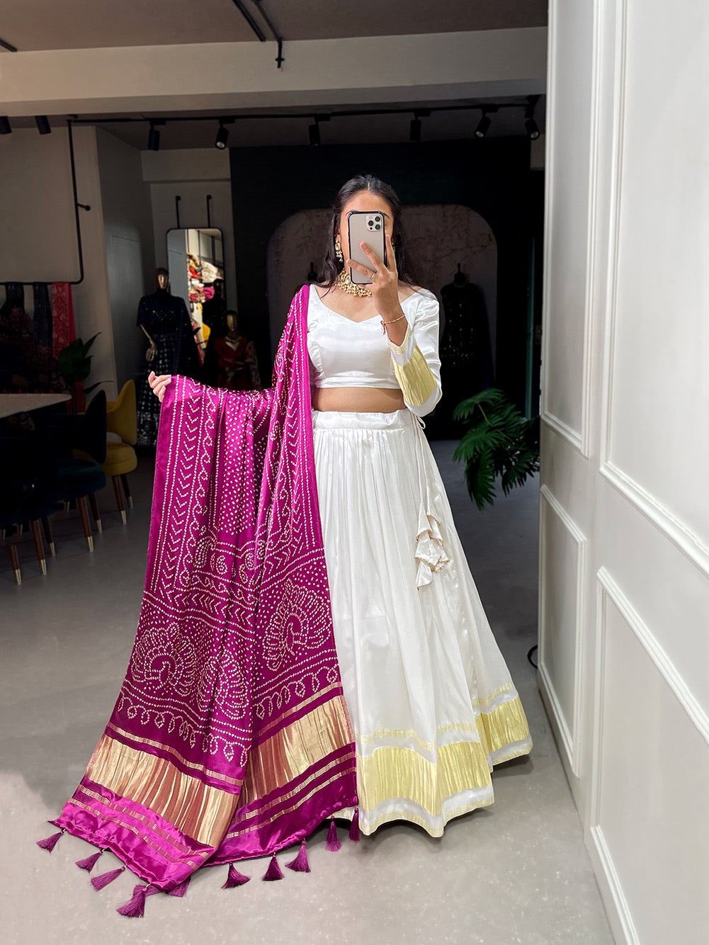 Patola/pichwai duppata with Lehengas gaji silk sets