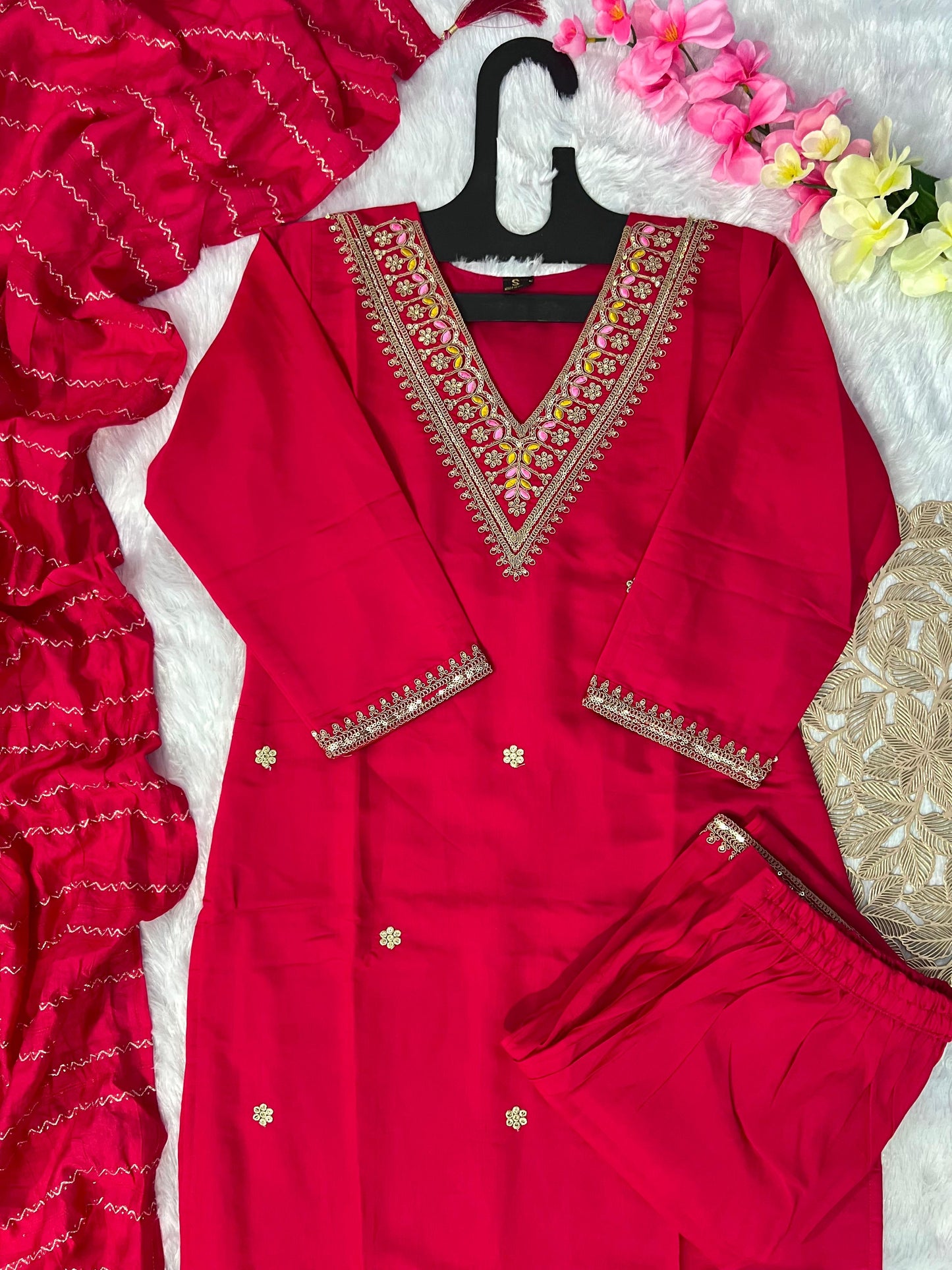 3 Peices Embroidery Kurti sets