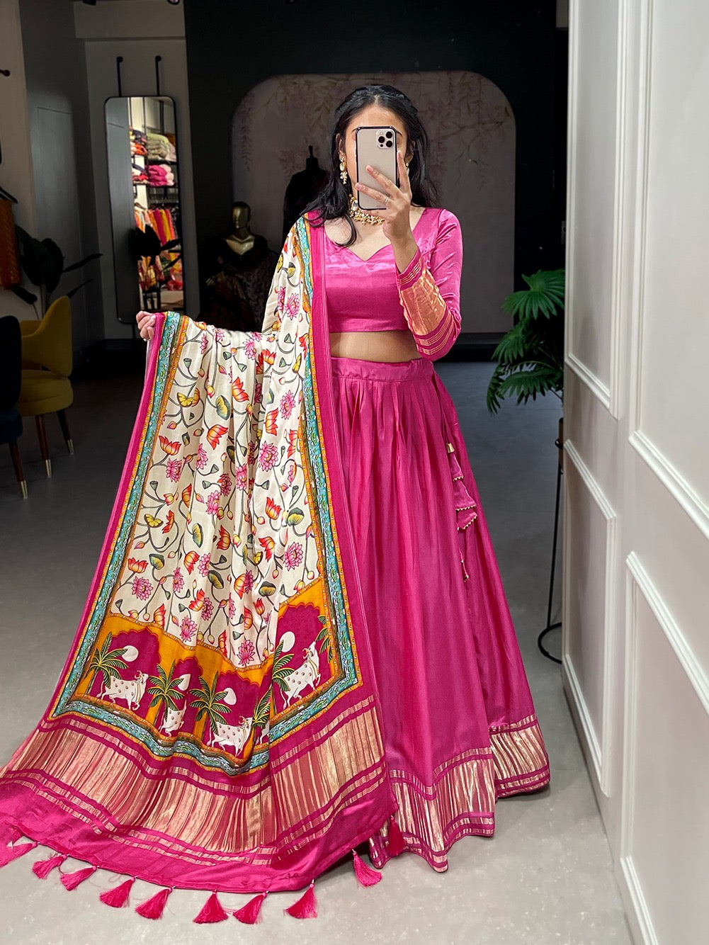 Patola/pichwai duppata with Lehengas gaji silk sets