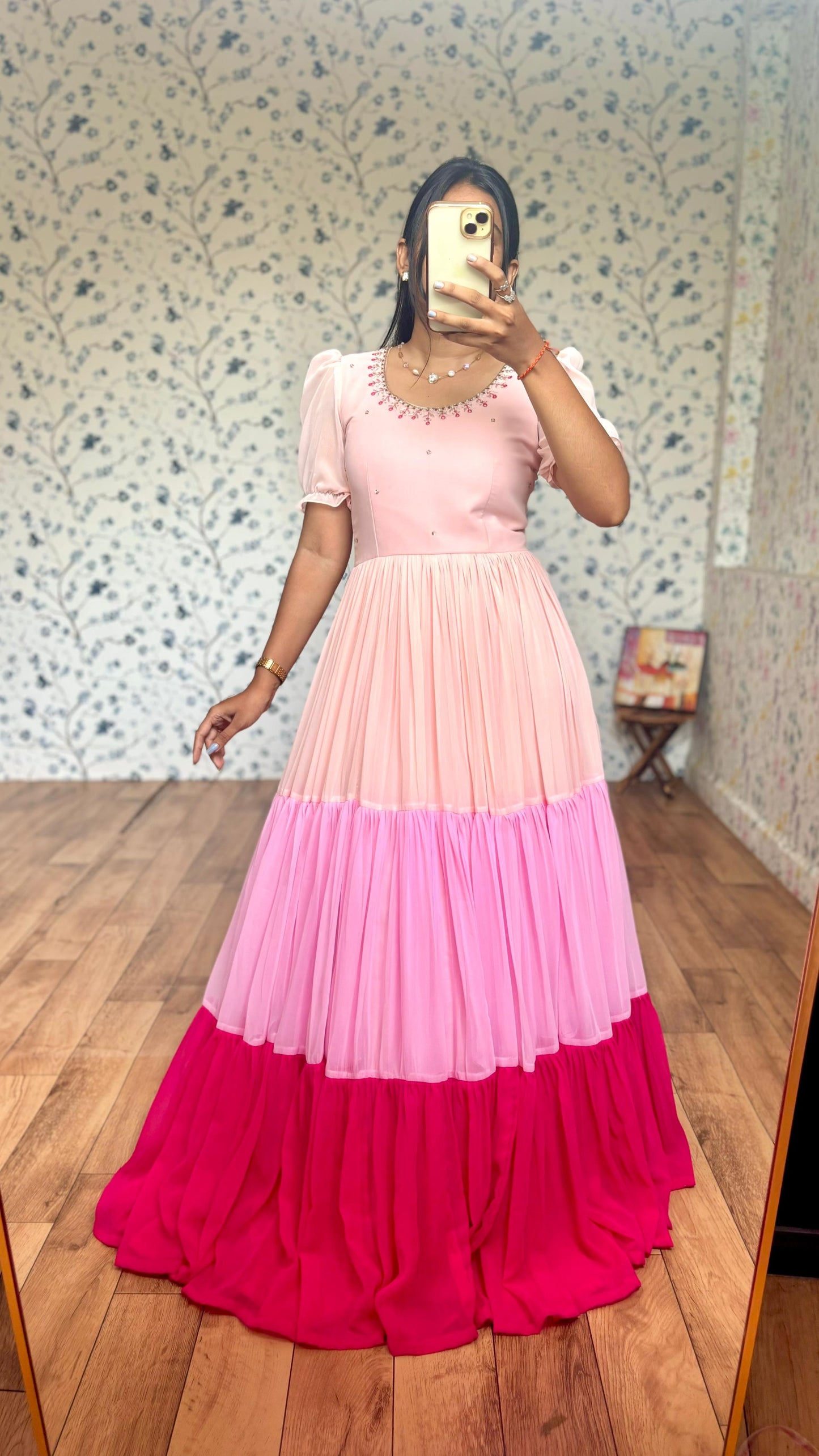 Peach Pink Flary Dream Gown