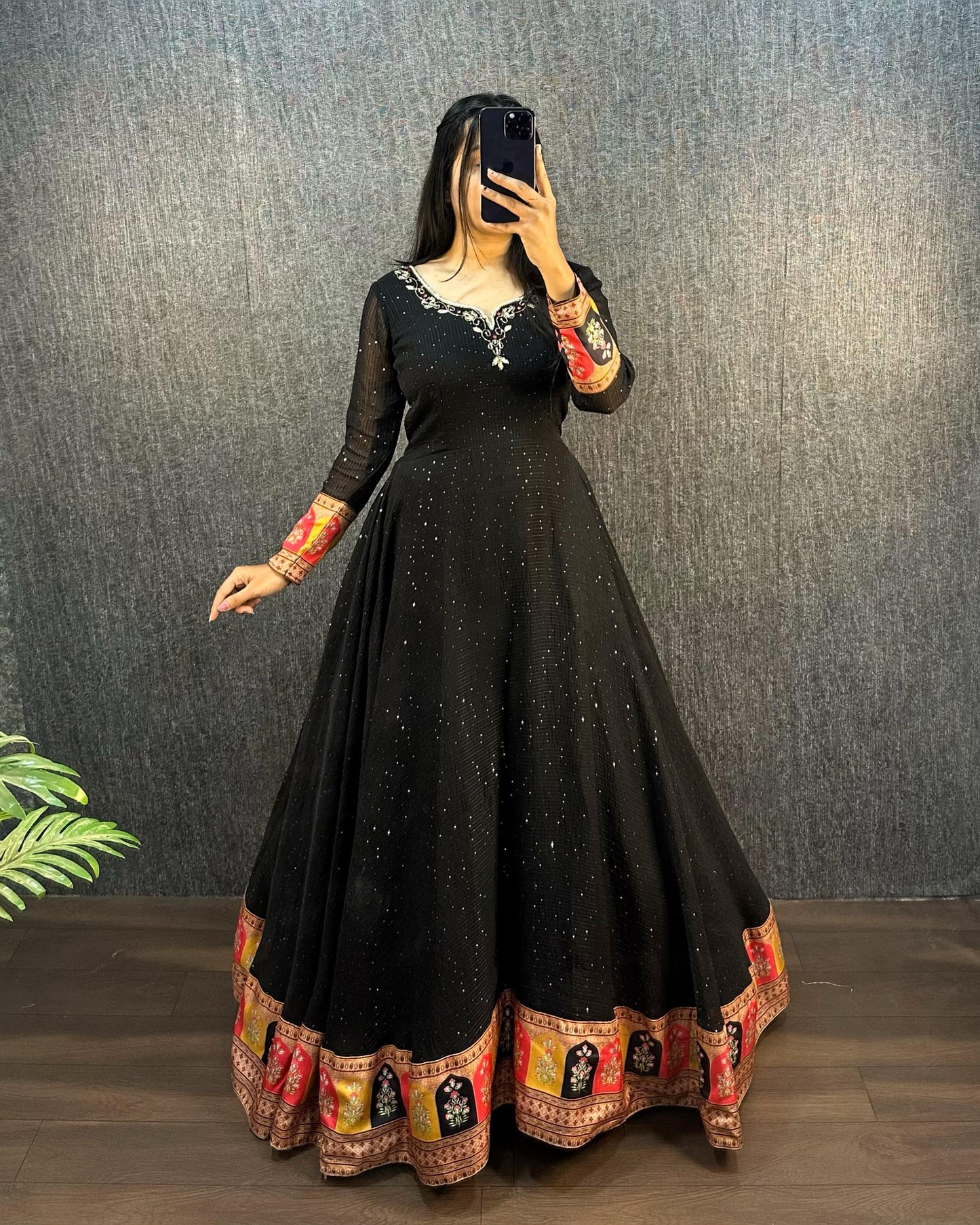 Designer Work gown with dupatta