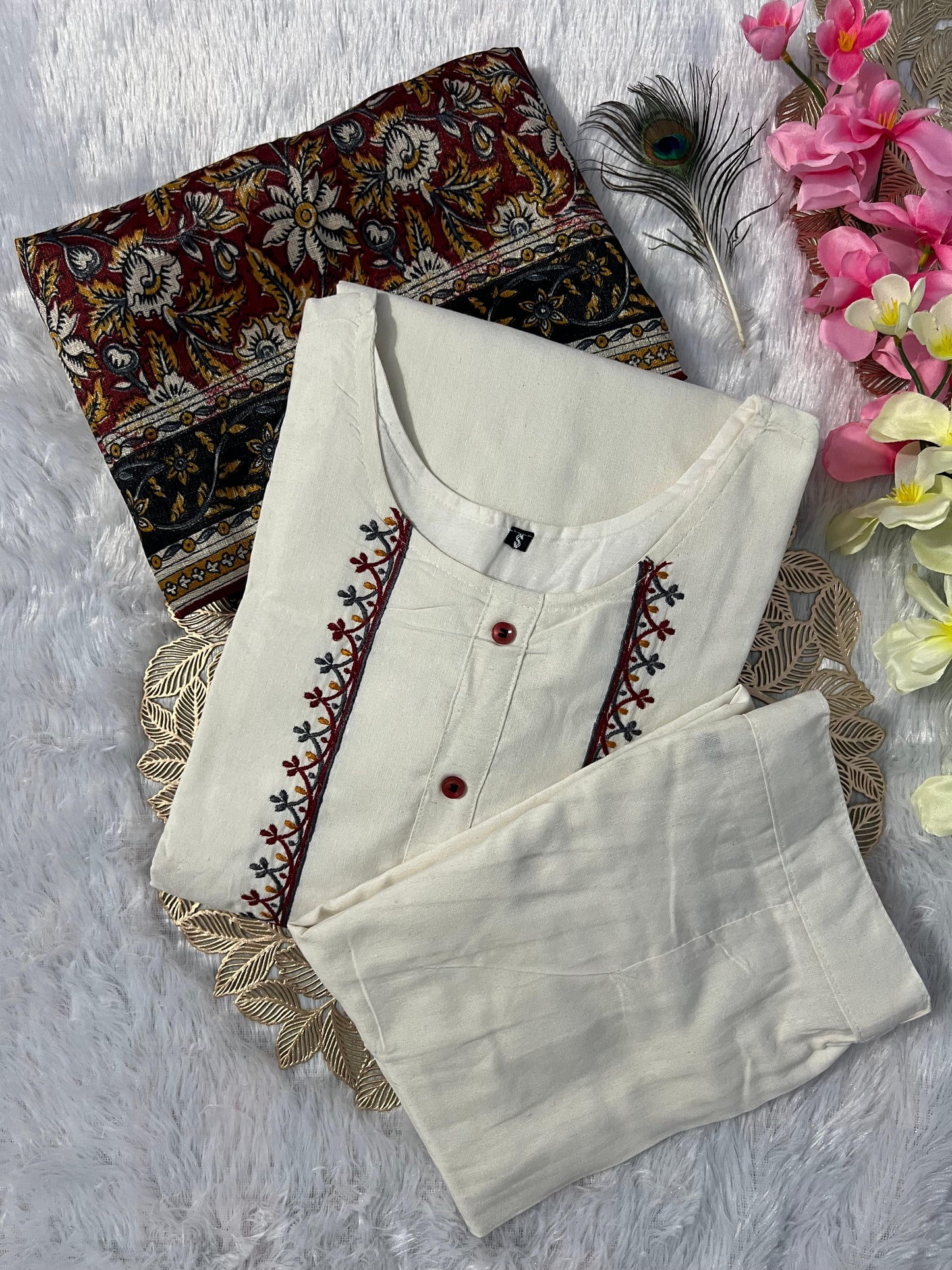 Cottons 3 pieces kurti sets