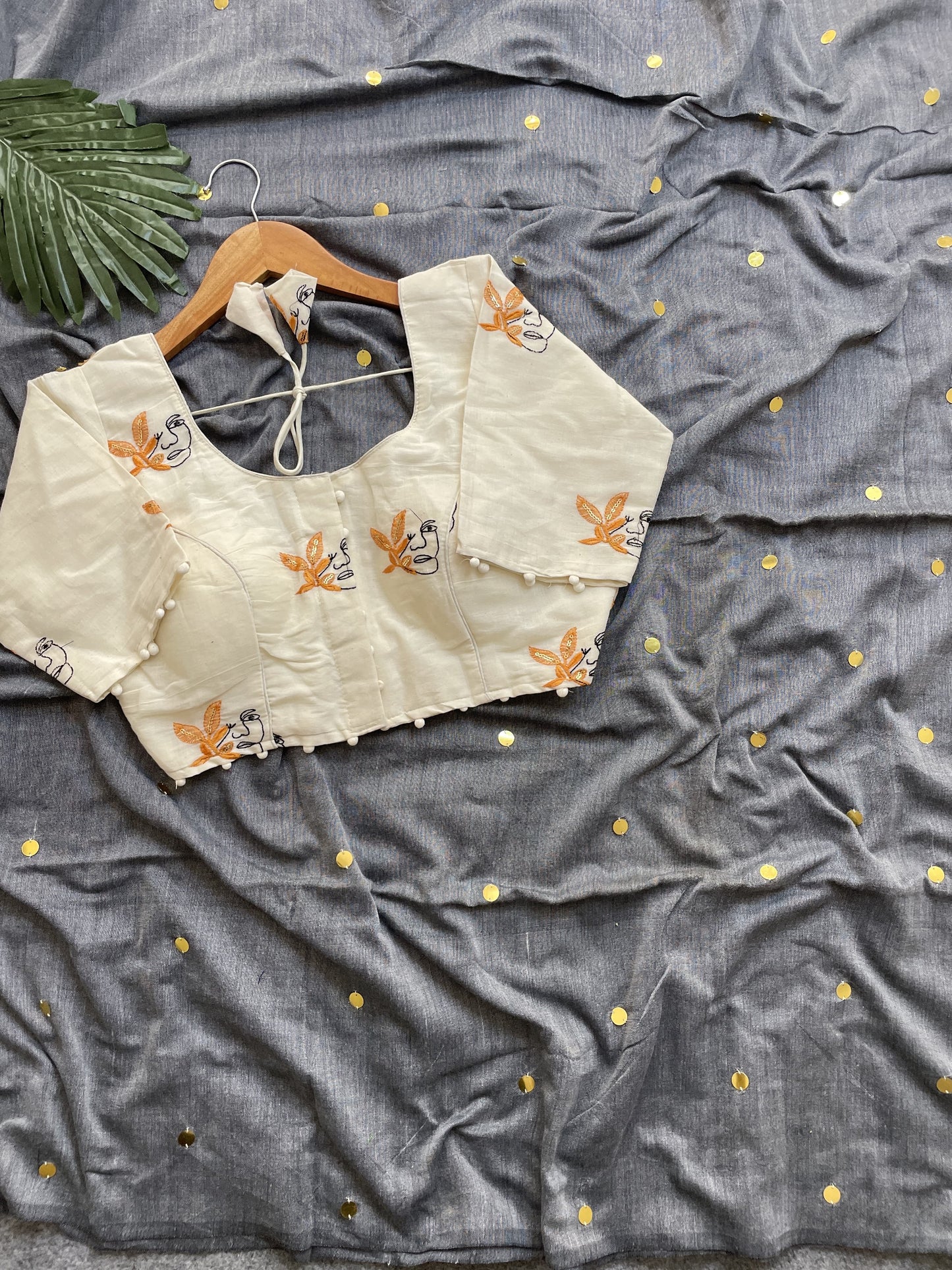 Summer Special Khadi Cotton with stitched blouse