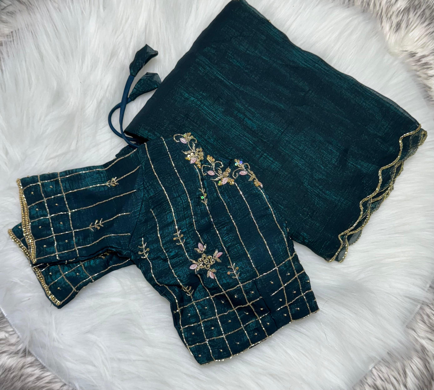 Saree With Stitched Blouse