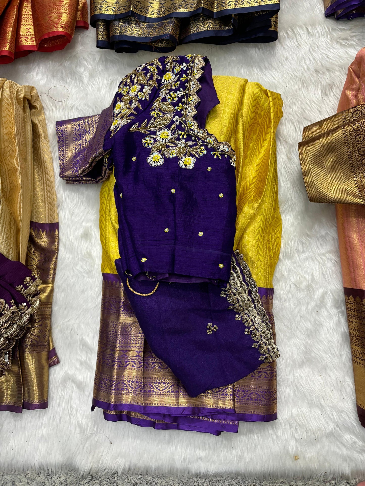 Kanchipuram Maggam work Lehenga sets