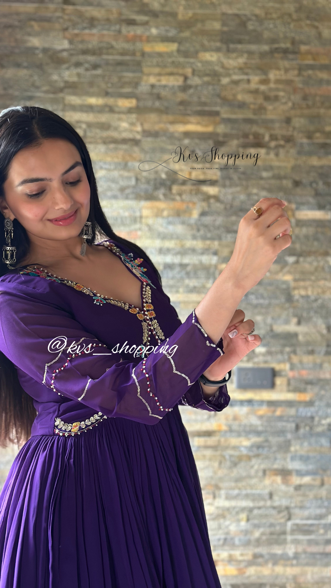 Georgette Colourful embroidery Party Full Gown
