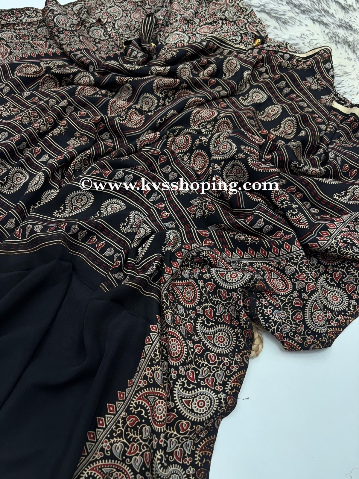 Pure Soft crepe lightweight, Ajrakh Saress