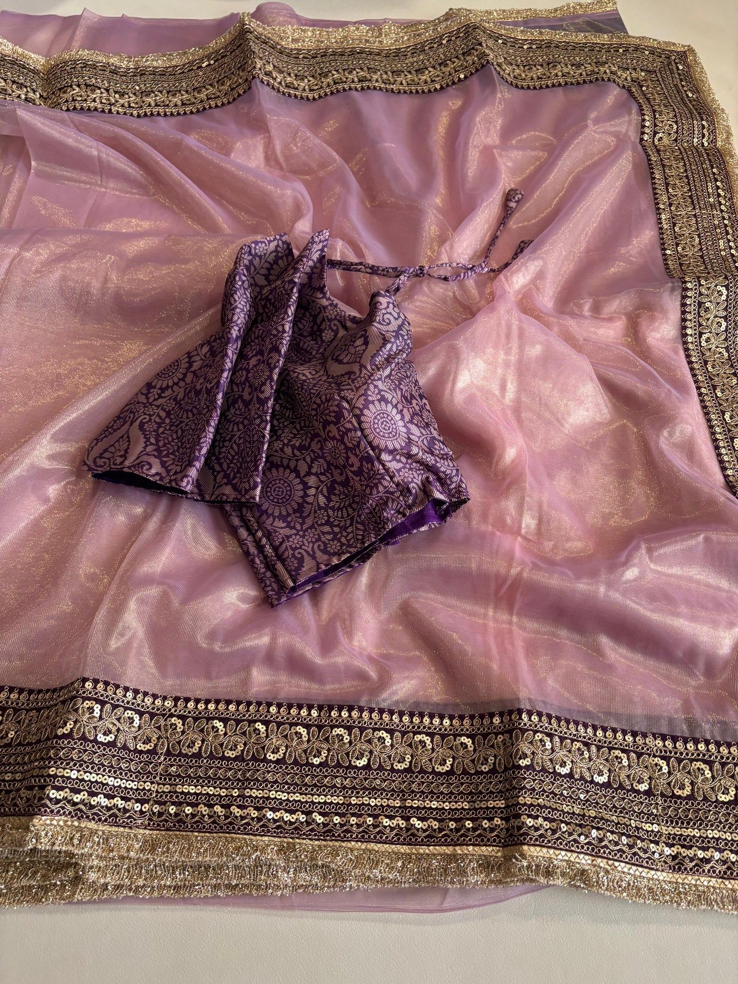 Desginer sequence luxe sarees with stitched blouse