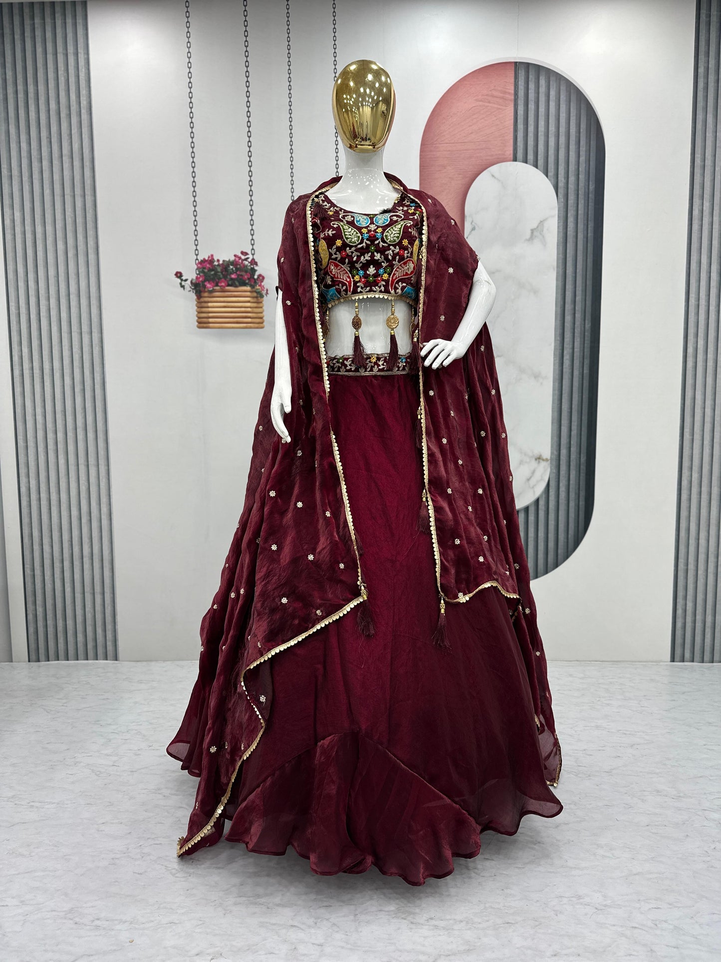 Lehenga set fully stitched unique style