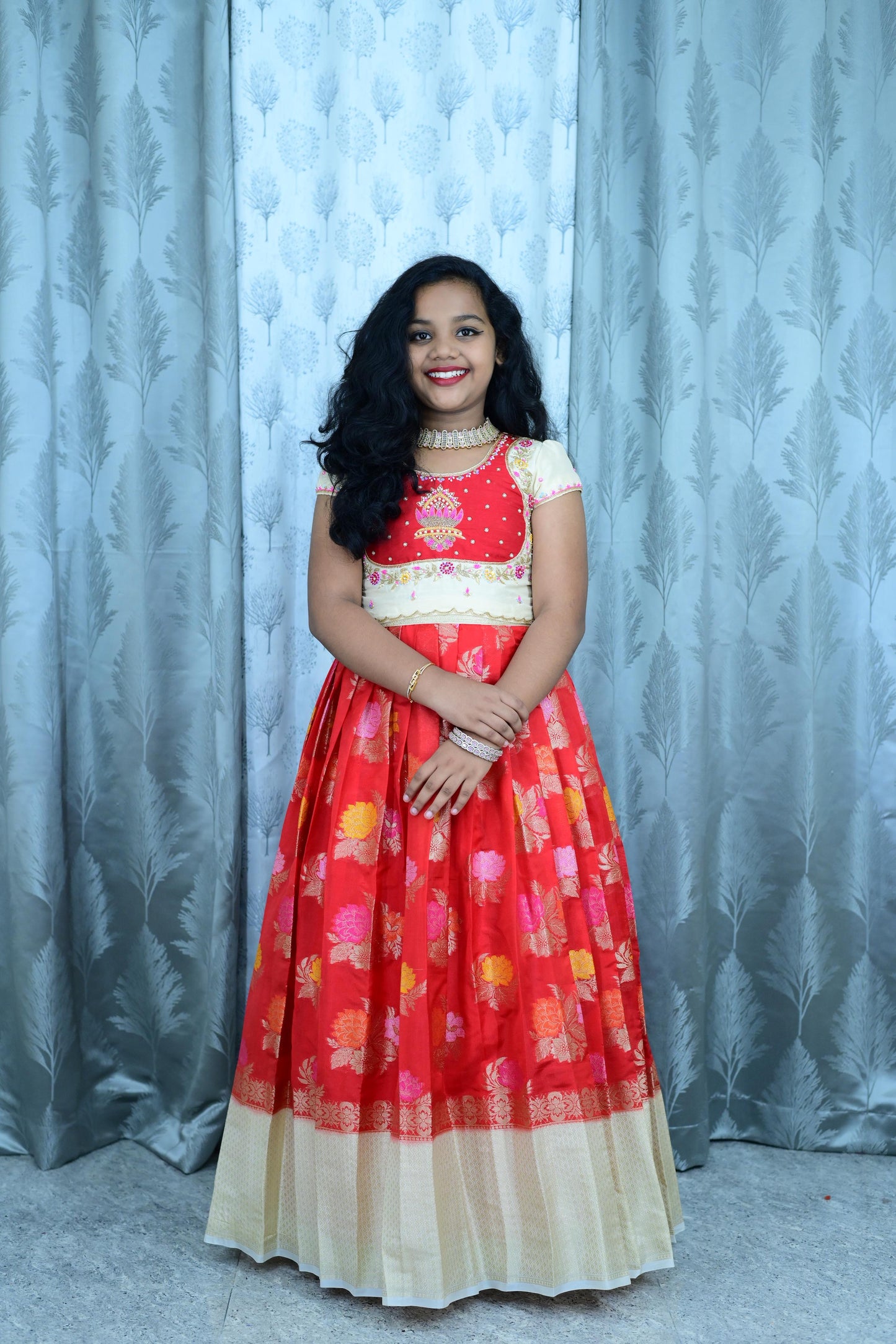 Pure Zardosi with cutdana kids lehenga