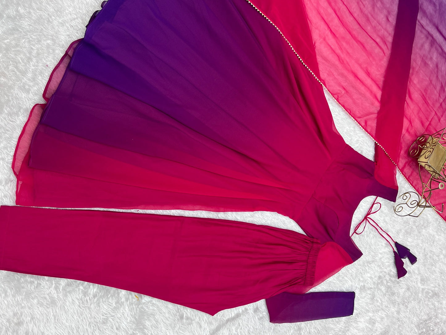 Rainbow Colour Anarkali Gowns