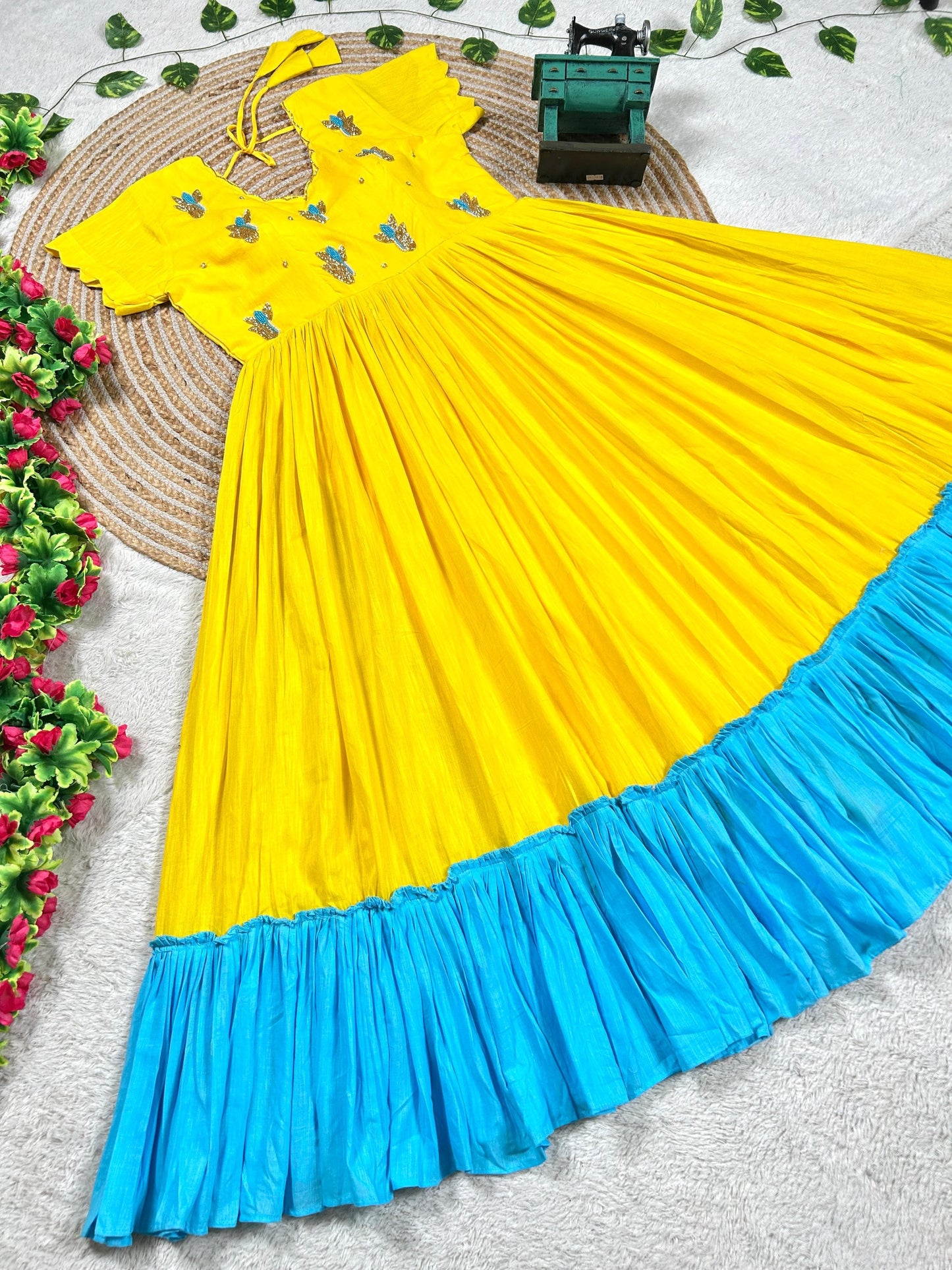 Handwork Duel shade Mul gowns