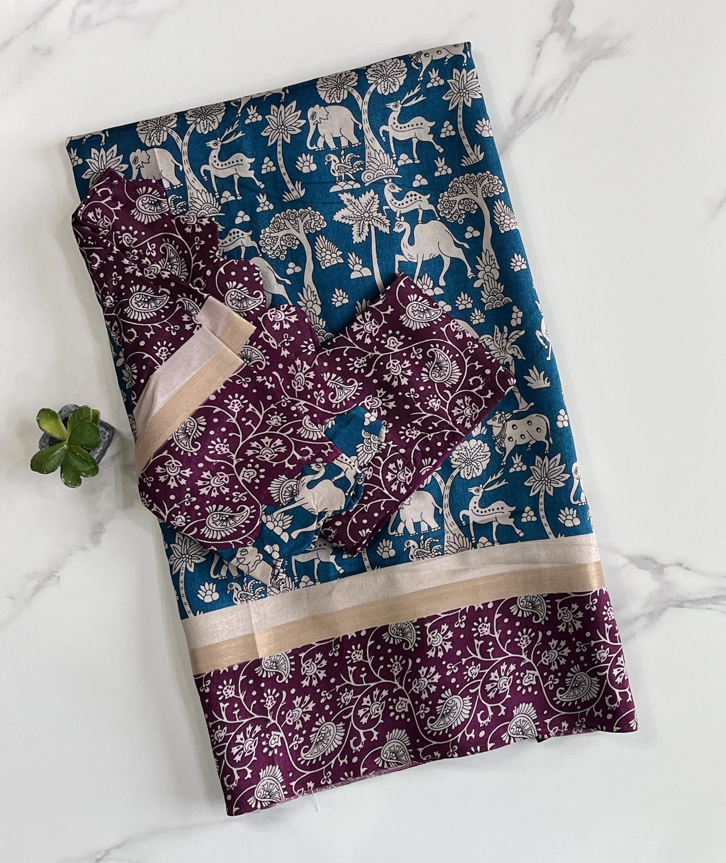 Mangalkari saree with pichwai print on all over the saree