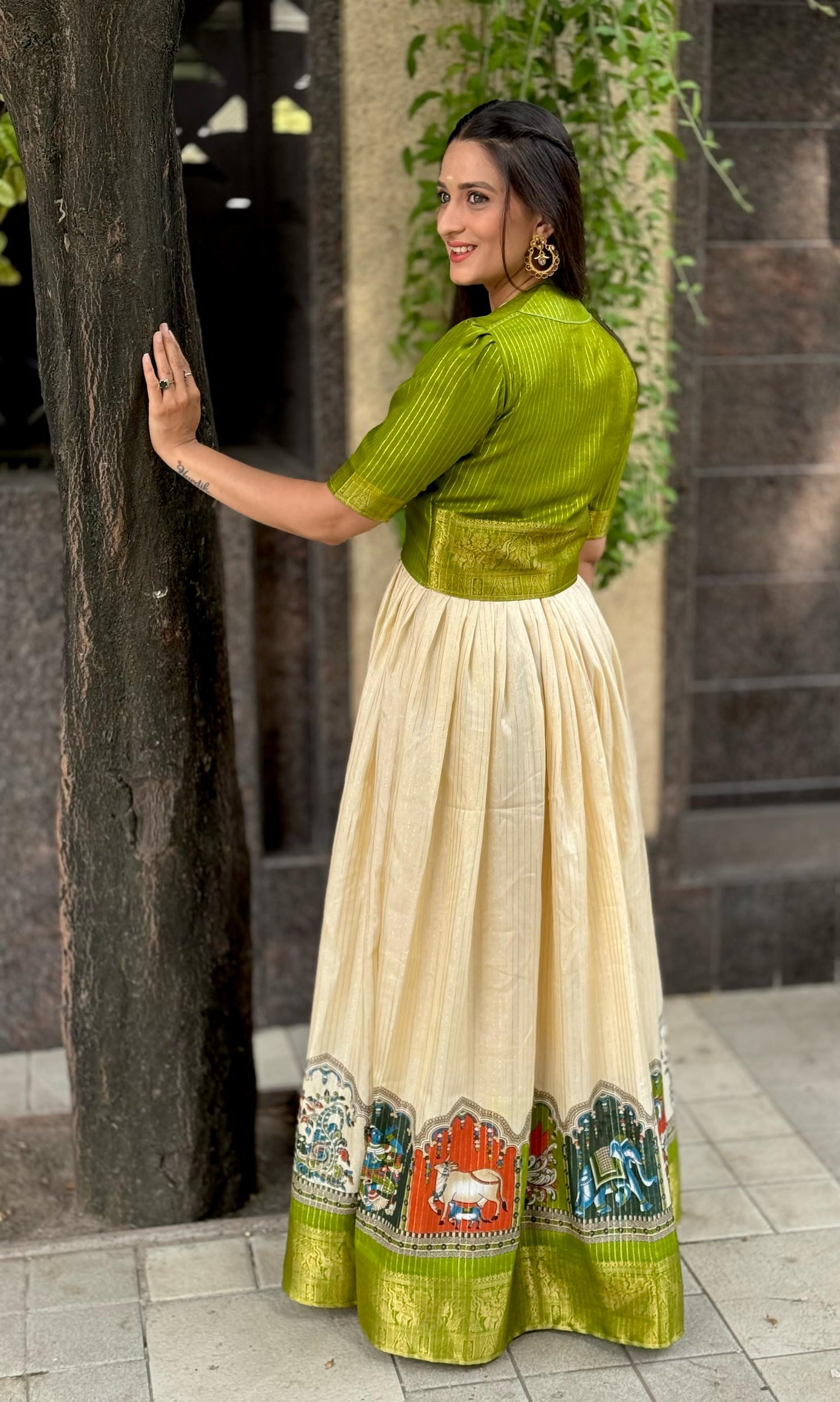 2 In One Kalamkari Mixed Gowns