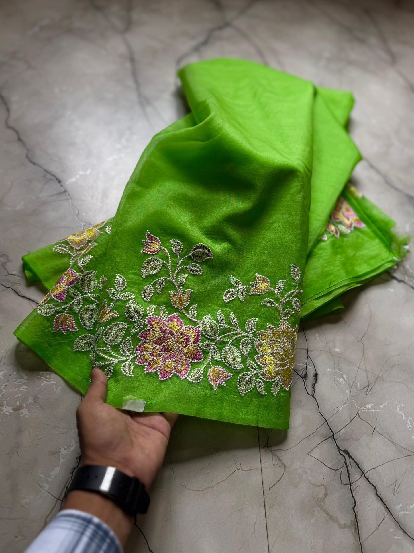 Banarasi Kora organza sarees with embroidery work