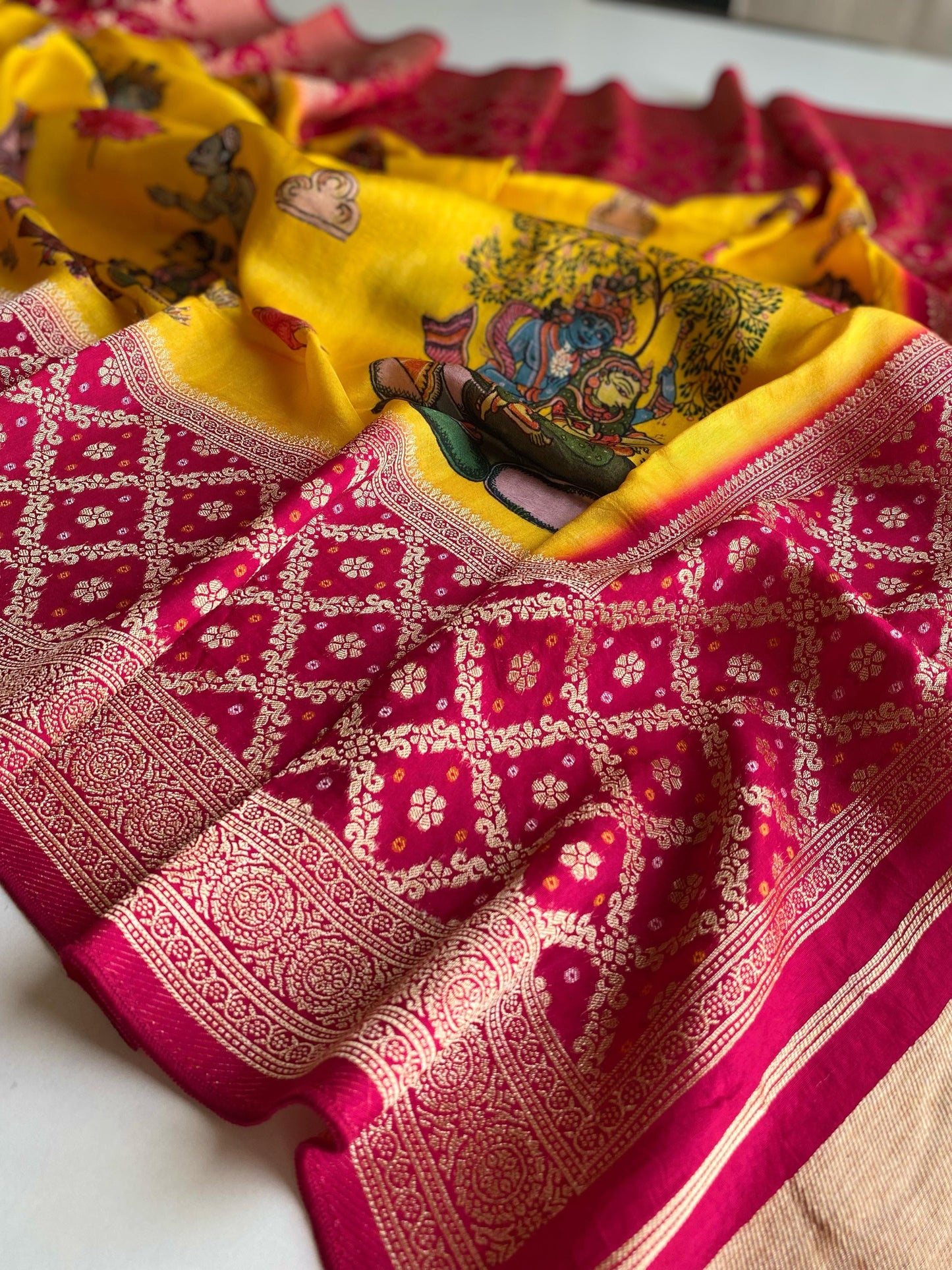 Georgette Kalamkari luxe saree
