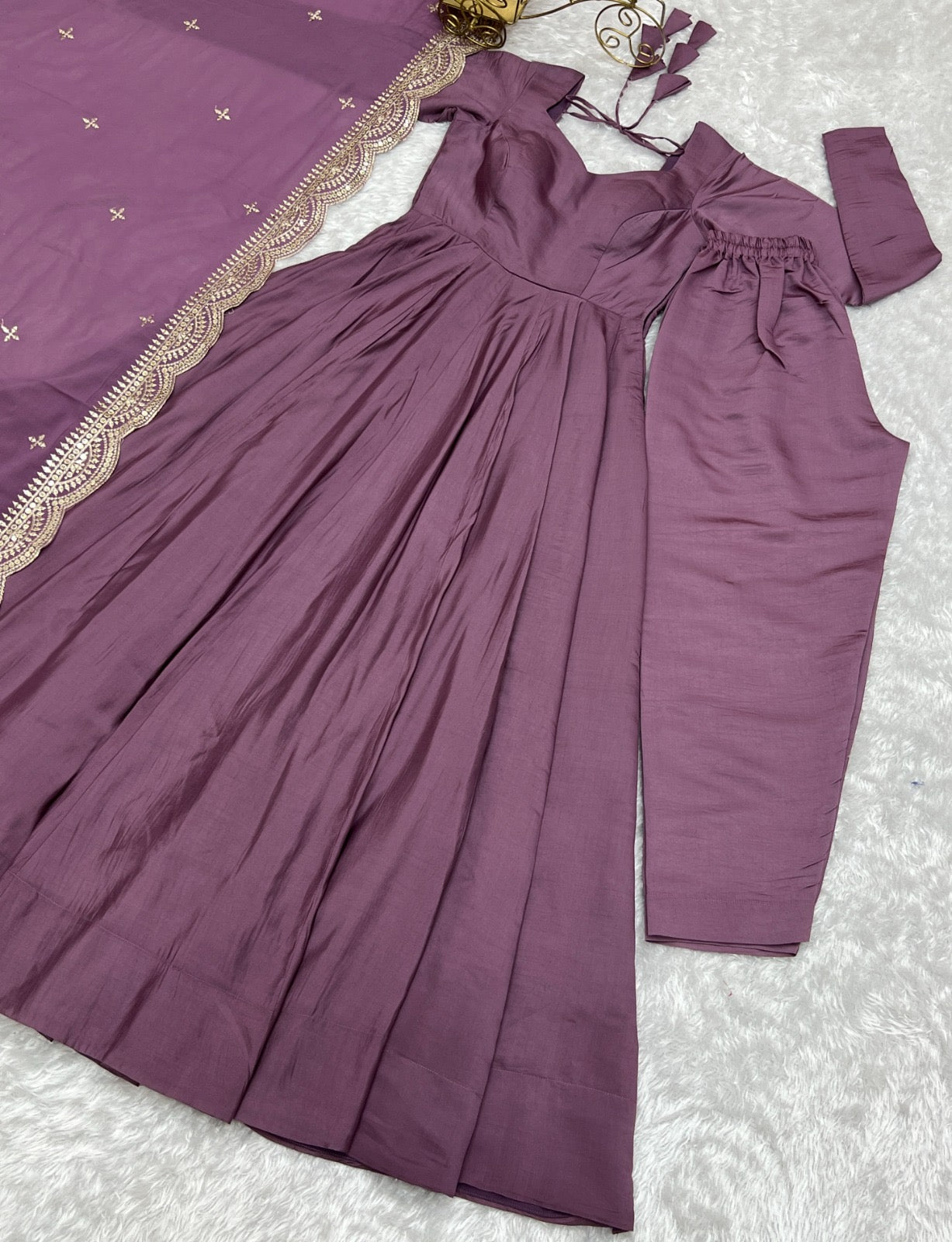 Celebrate Style Anarkali Gowns with cutwork dupatta