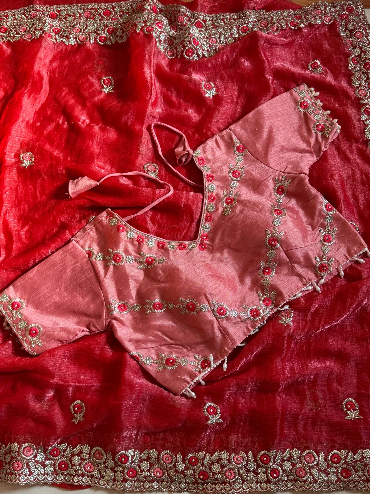 Desginer saree with stitched blosue