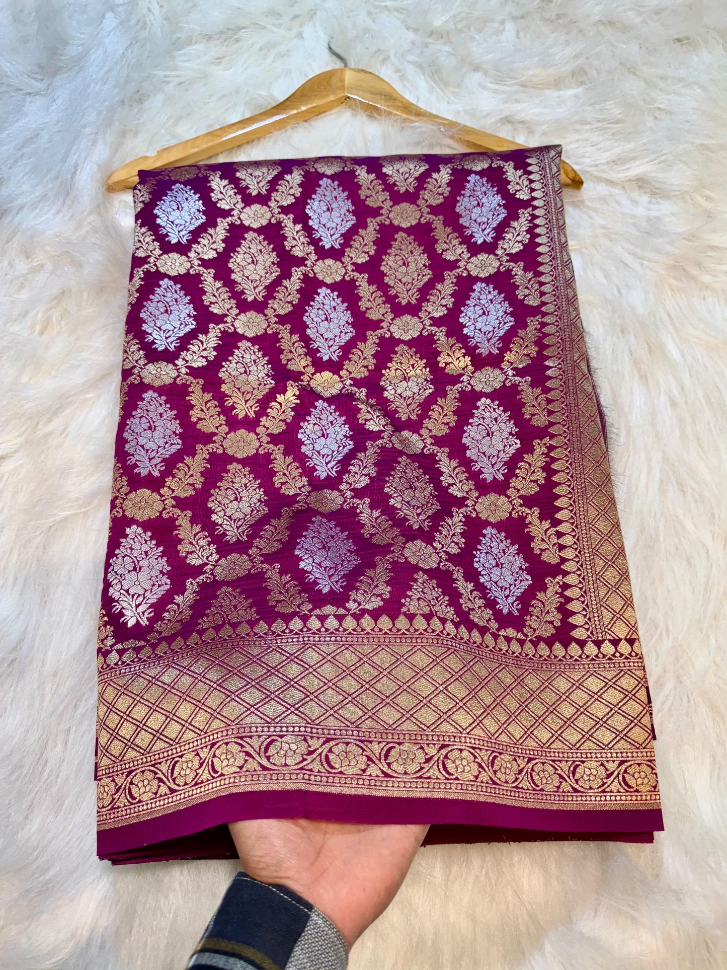 Amabani Mam inspired Banarasi Soft Katan silk