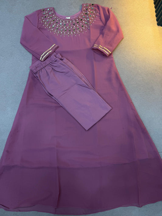 Diwali Mirror kurtis with heavy neck work