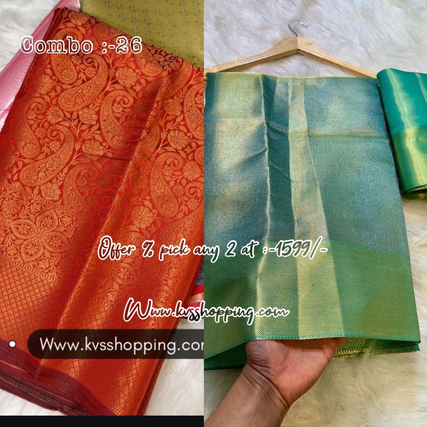 Pick any 2 Sareea at 1599/- Banarasi