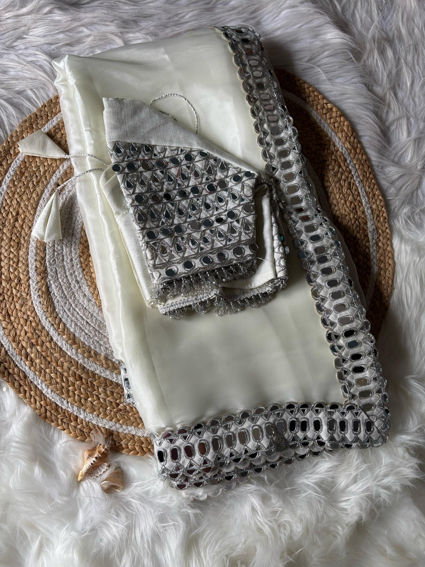 Stitched Blouse With Mirror Saree