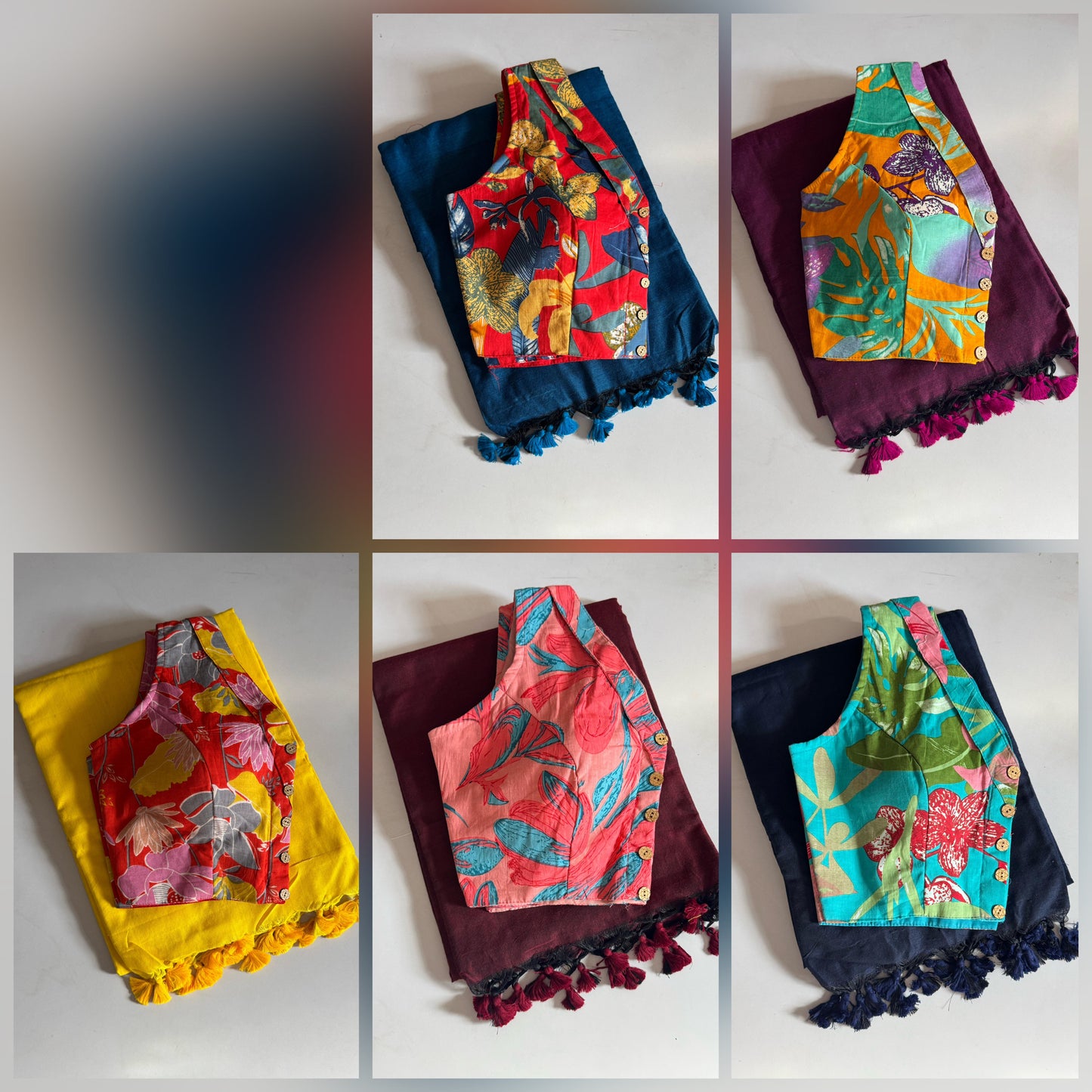 Khadi Cotton Saree With Kalamkari Fusion Blouse