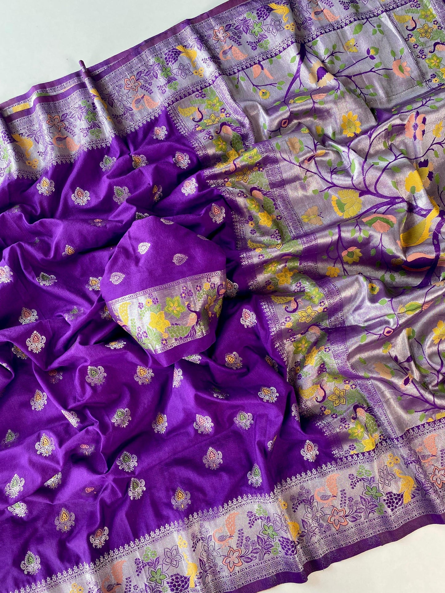 Crape Dola silk with Paithani zari luxe saree