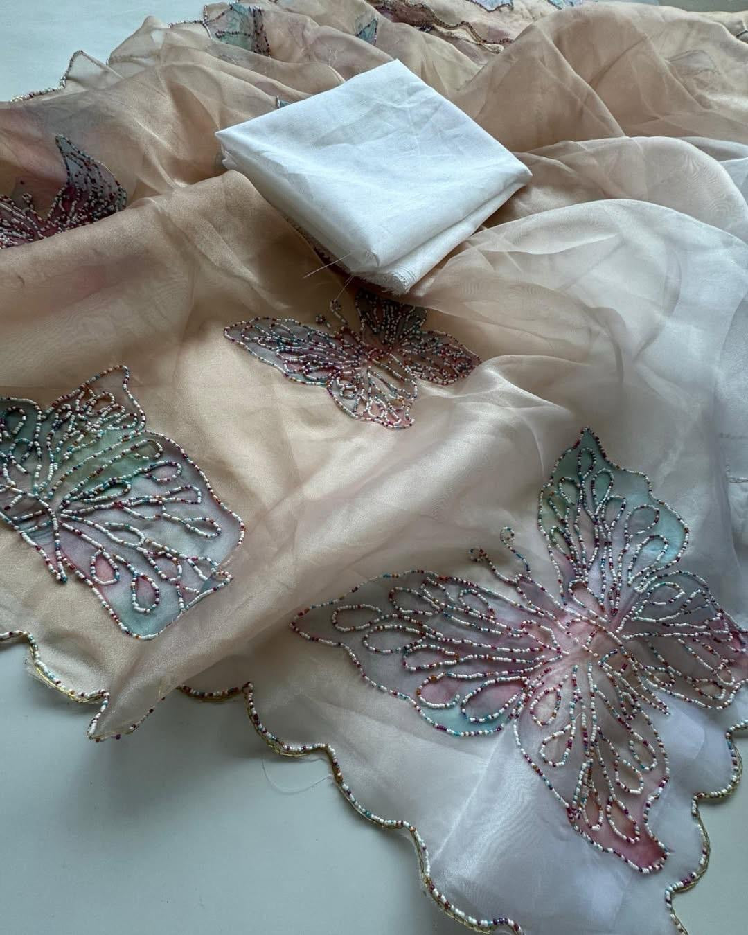 Butterfly Organza Sarees Budget