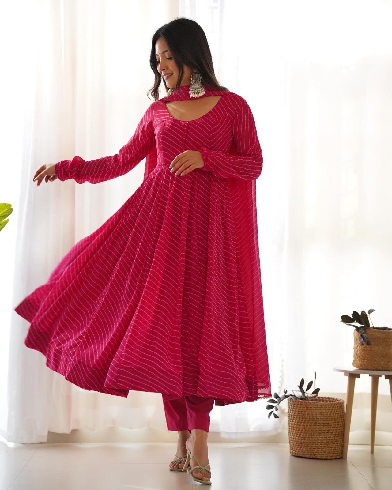 Laheriya Print Gowns fully Stitched