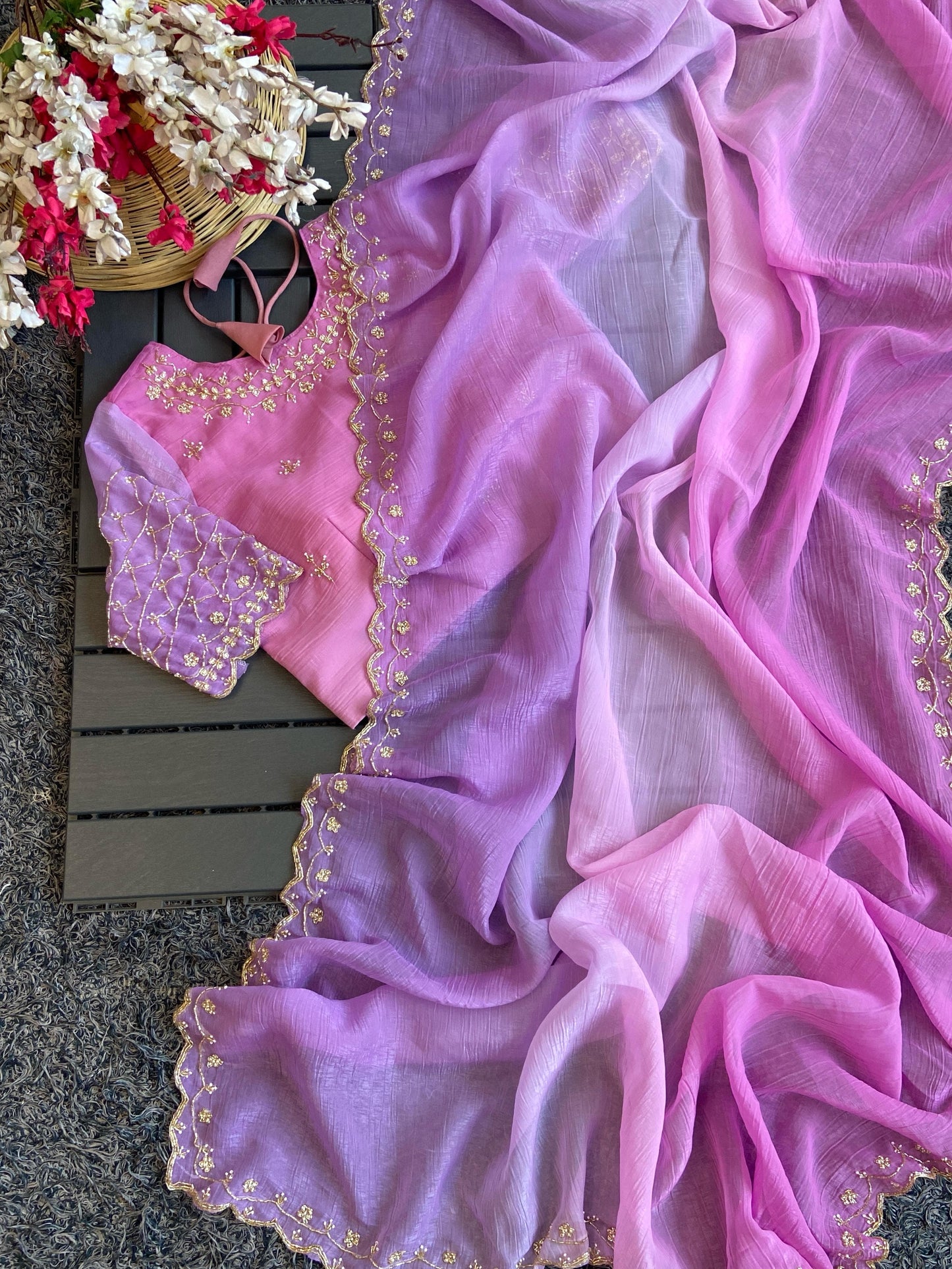 Handcrafted Luxe Stitched Work Blouse Sarees