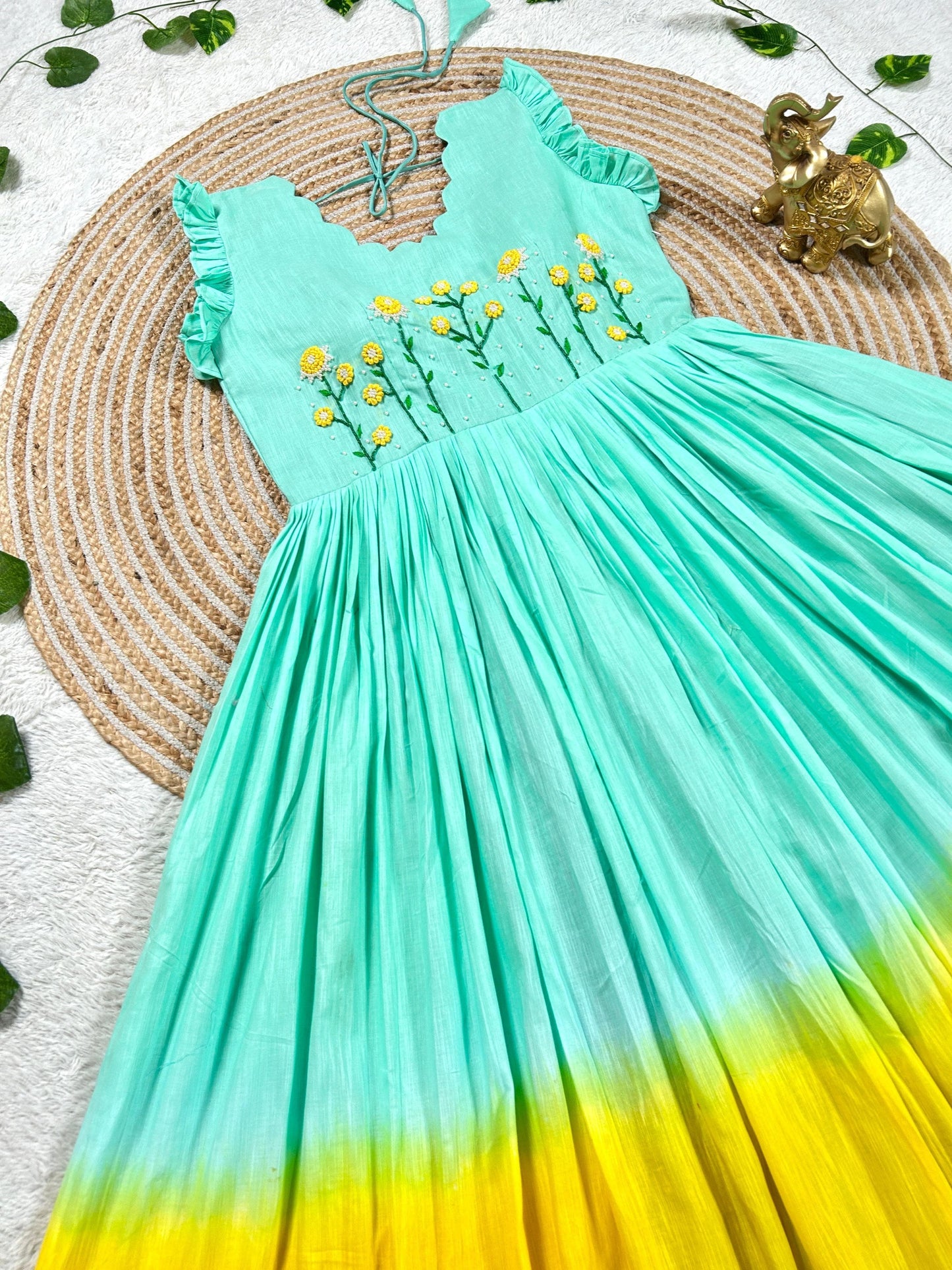 Mull mull maggam work gowns