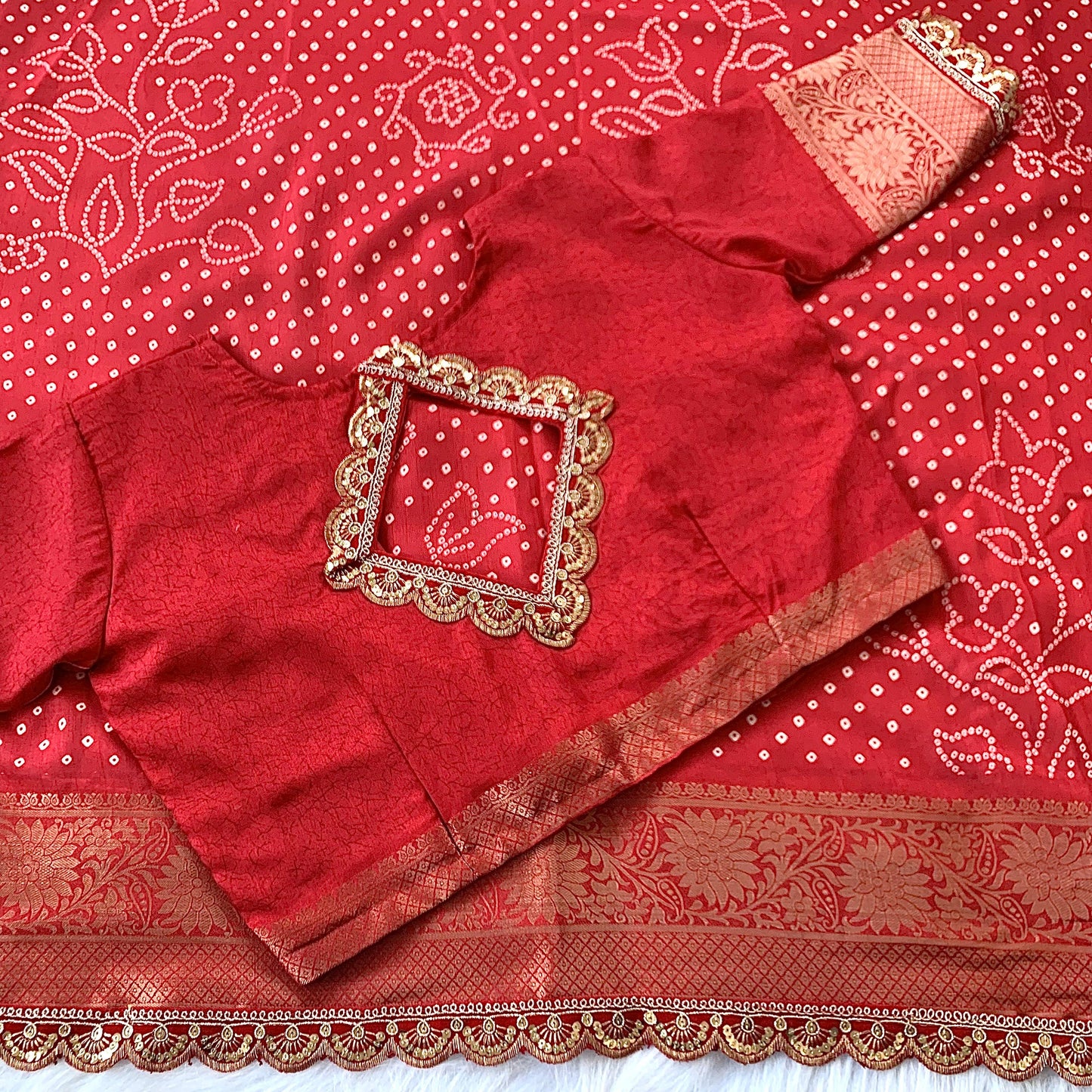 Dola silk Desginer Saree with stitched Blosue
