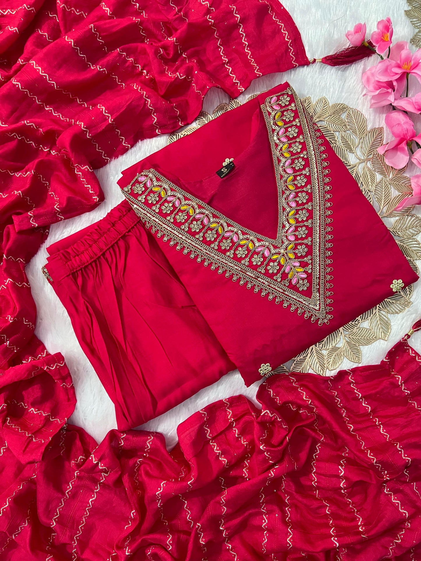 3 Peices Embroidery Kurti sets