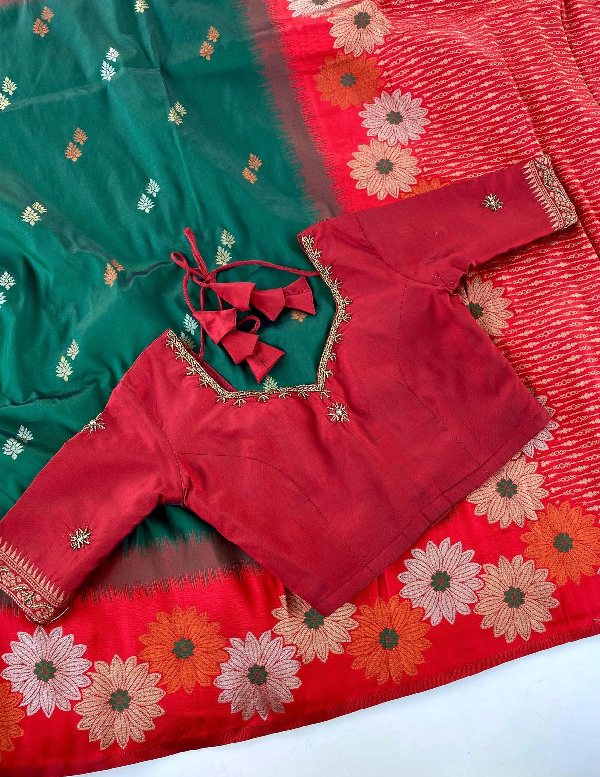 Soft silk luxe saree with stitched Blouses