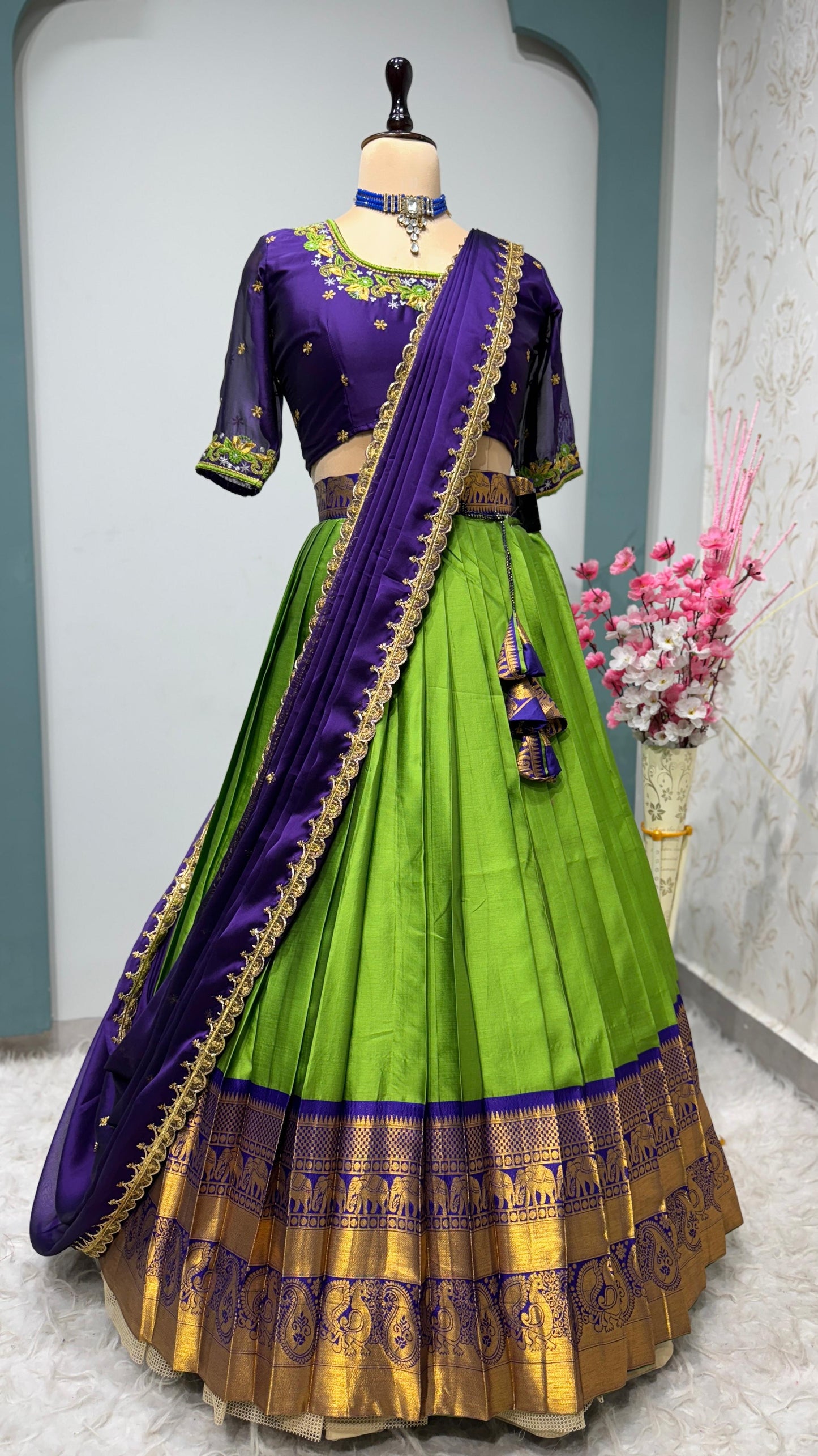 Kanchipuram Fully Work Lehenga