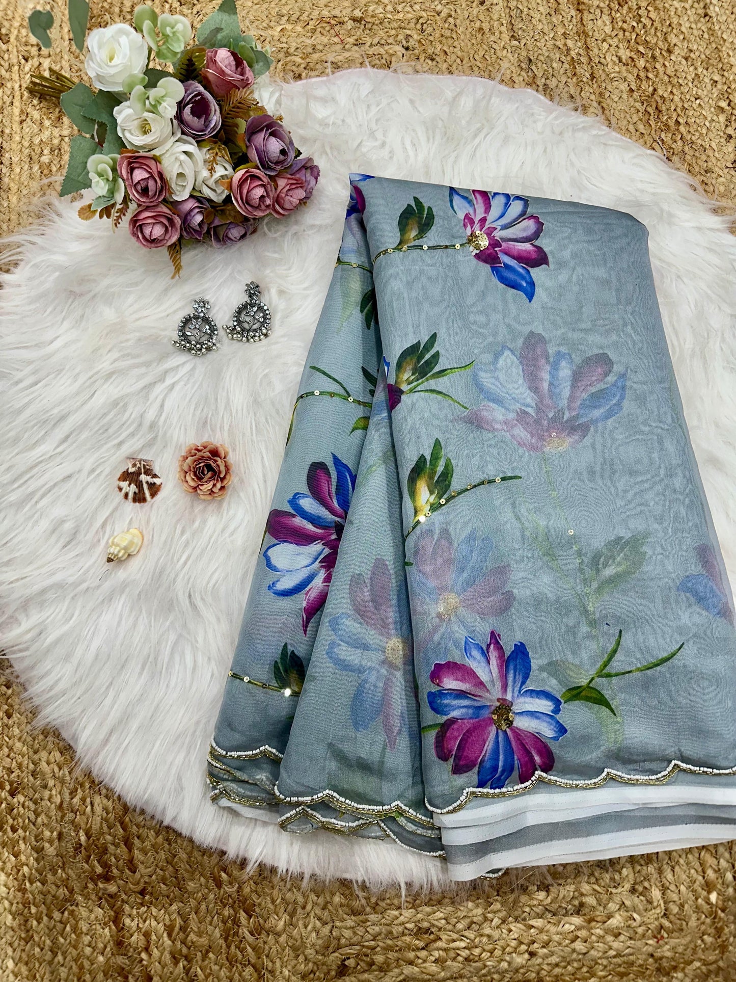 Desginer Sarees With Handwork (Budget Wear)