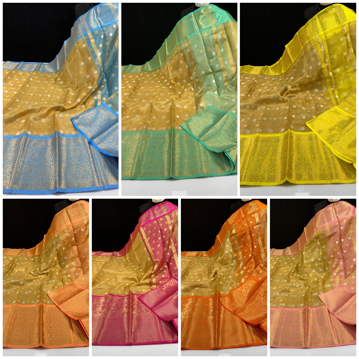 Semi Soft Golden Kota Tissue Budget Sareea (Celebrate inspired)