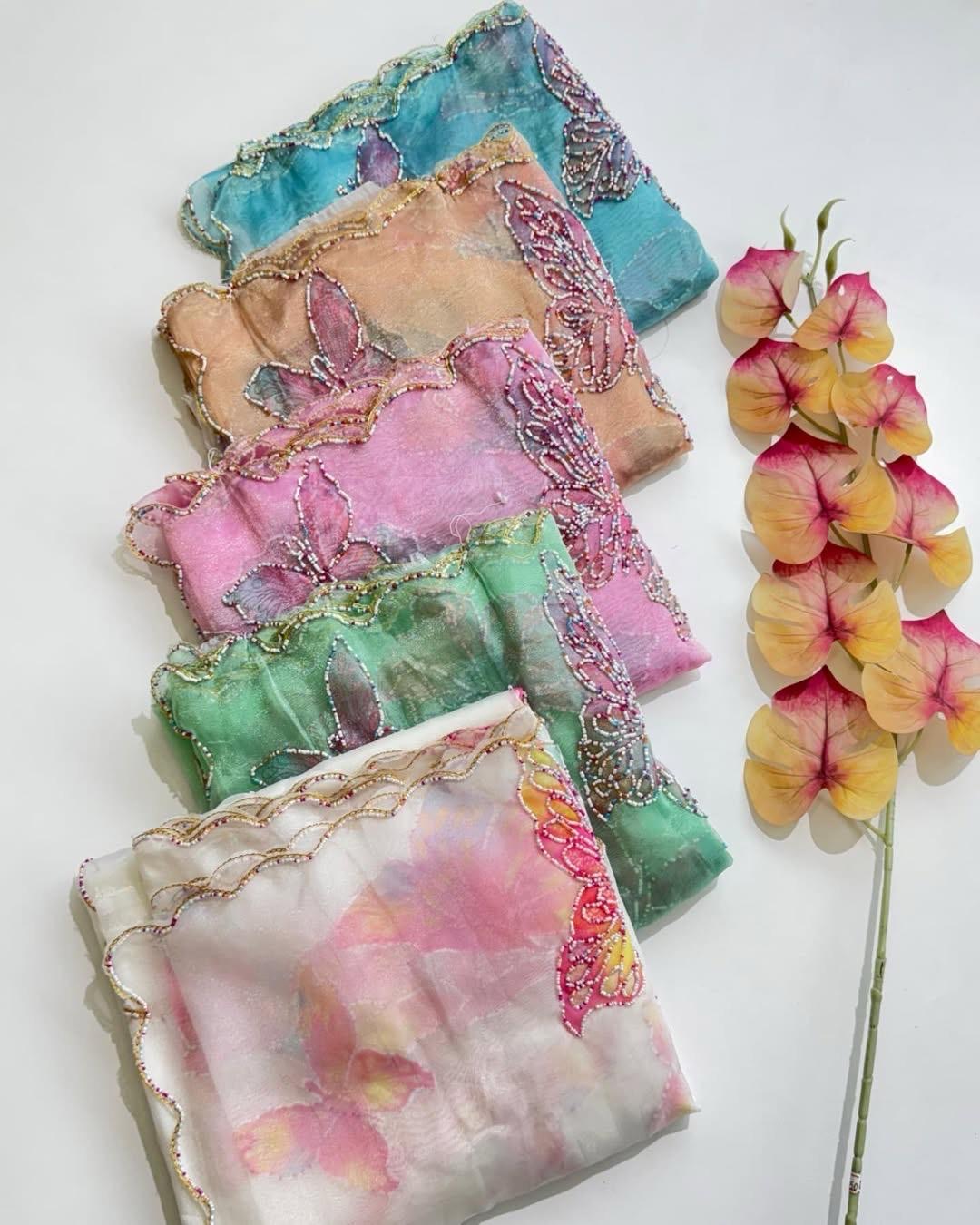 Butterfly Organza Sarees Budget