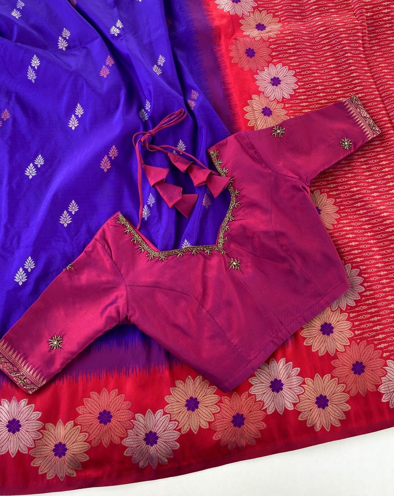 Soft silk luxe saree with stitched Blouses
