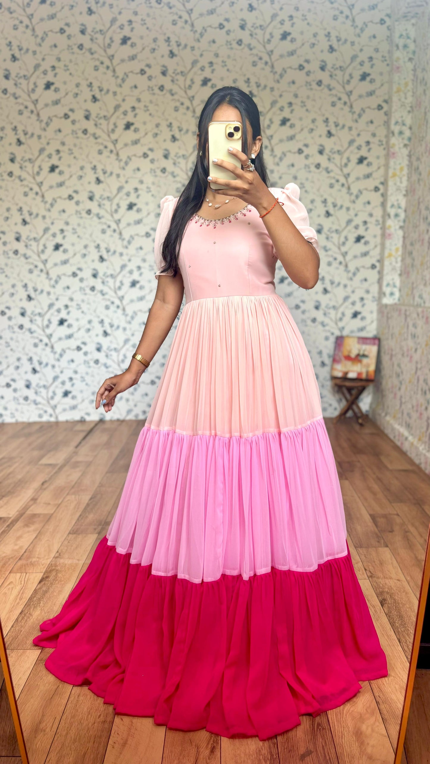 Peach Pink Flary Dream Gown