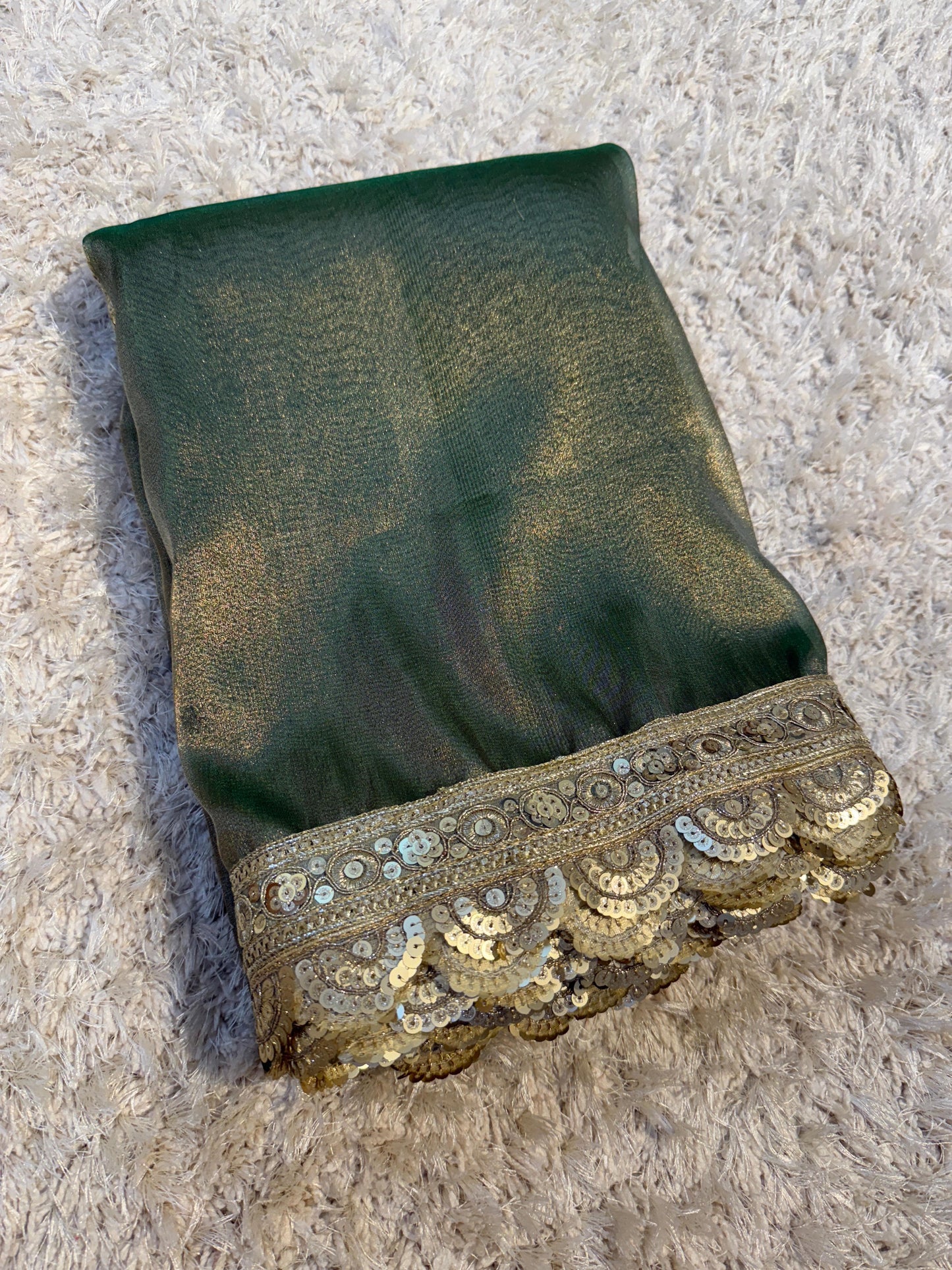 Green Soft Tissue Banarasi
