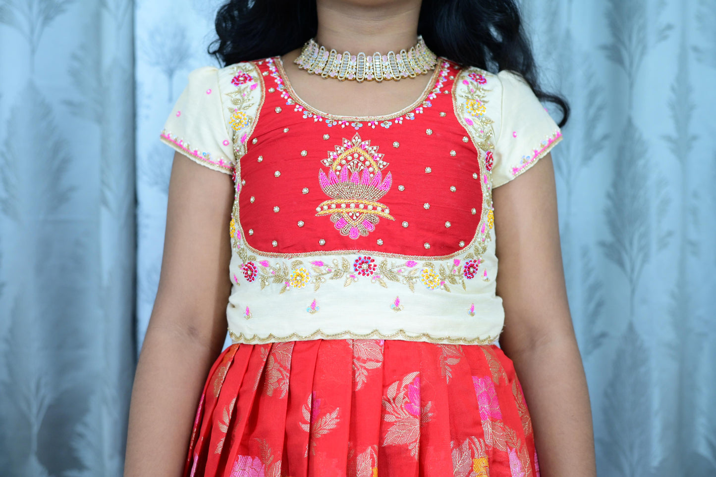 Pure Zardosi with cutdana kids lehenga