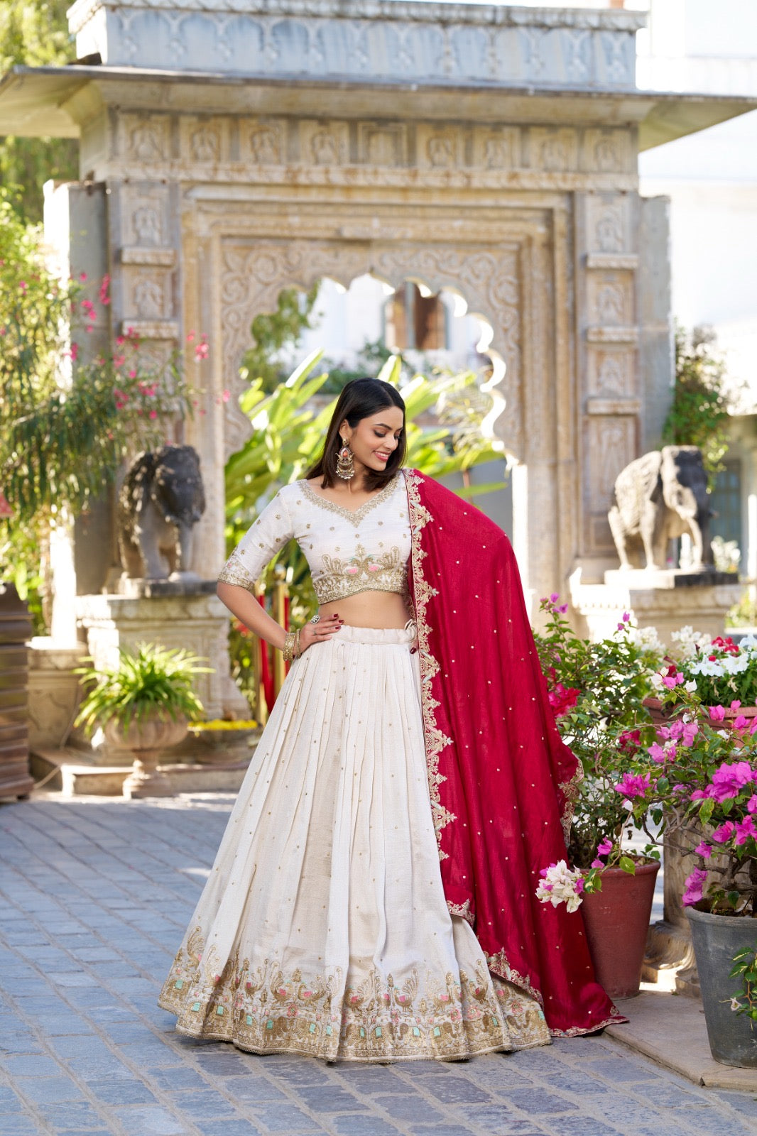 Embroidery Work Unstitched Lehengas