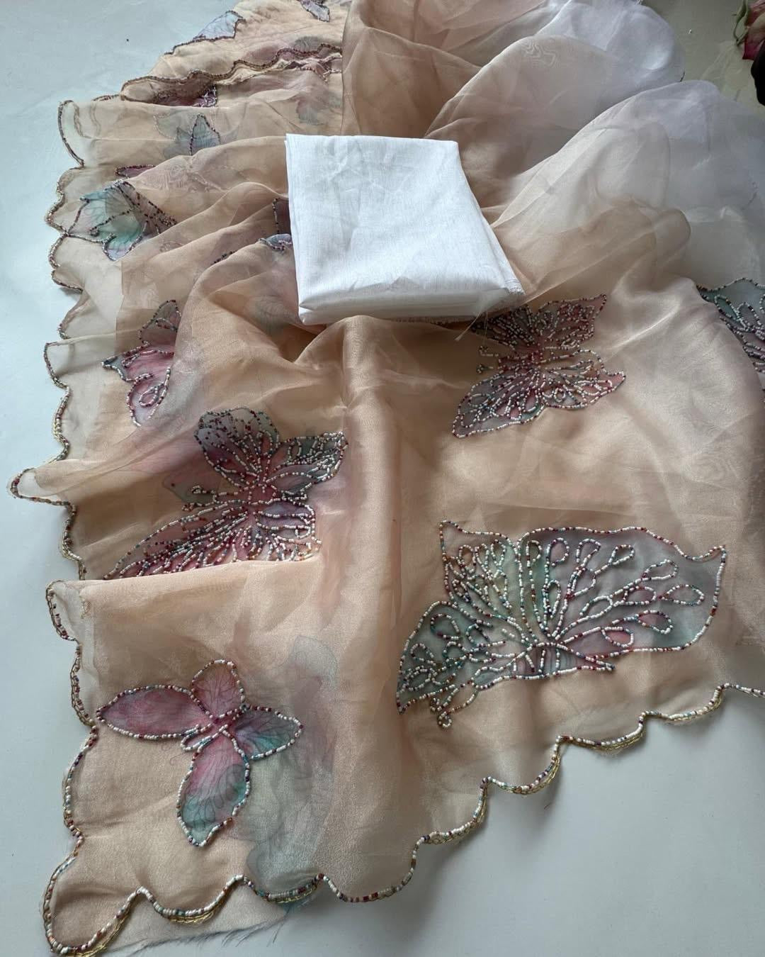 Butterfly Organza Sarees Budget