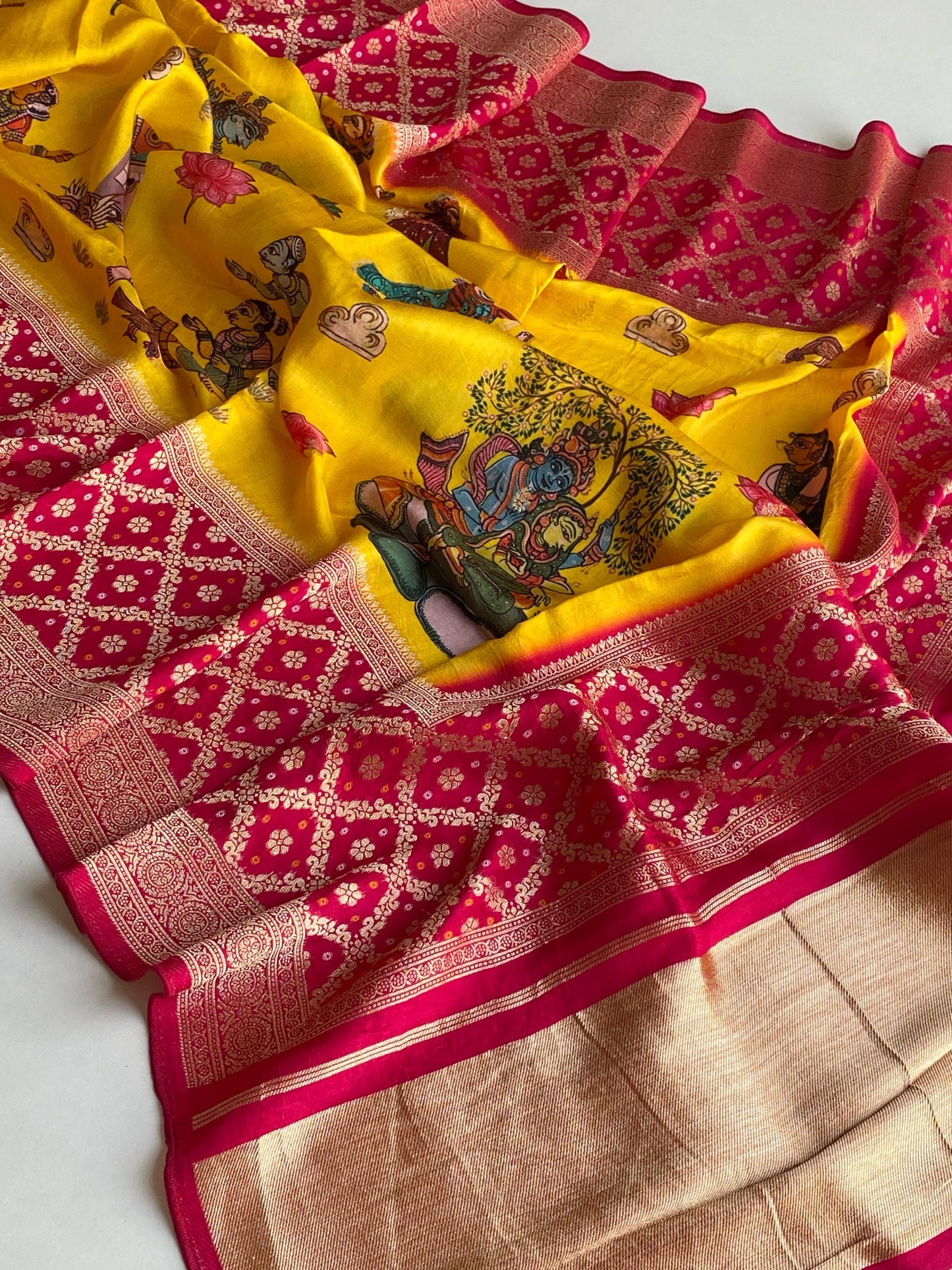 Georgette Kalamkari luxe saree