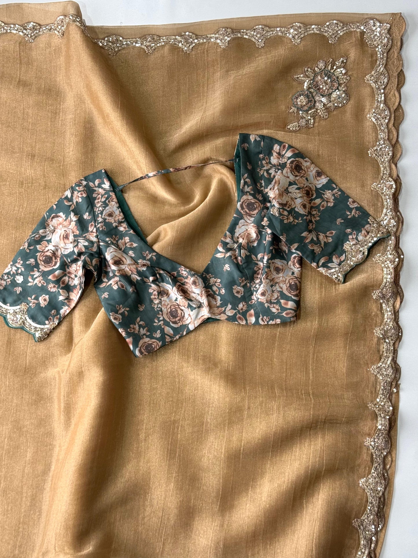 SoftLuxe Banarasi crush tissue sequence stitched blouse