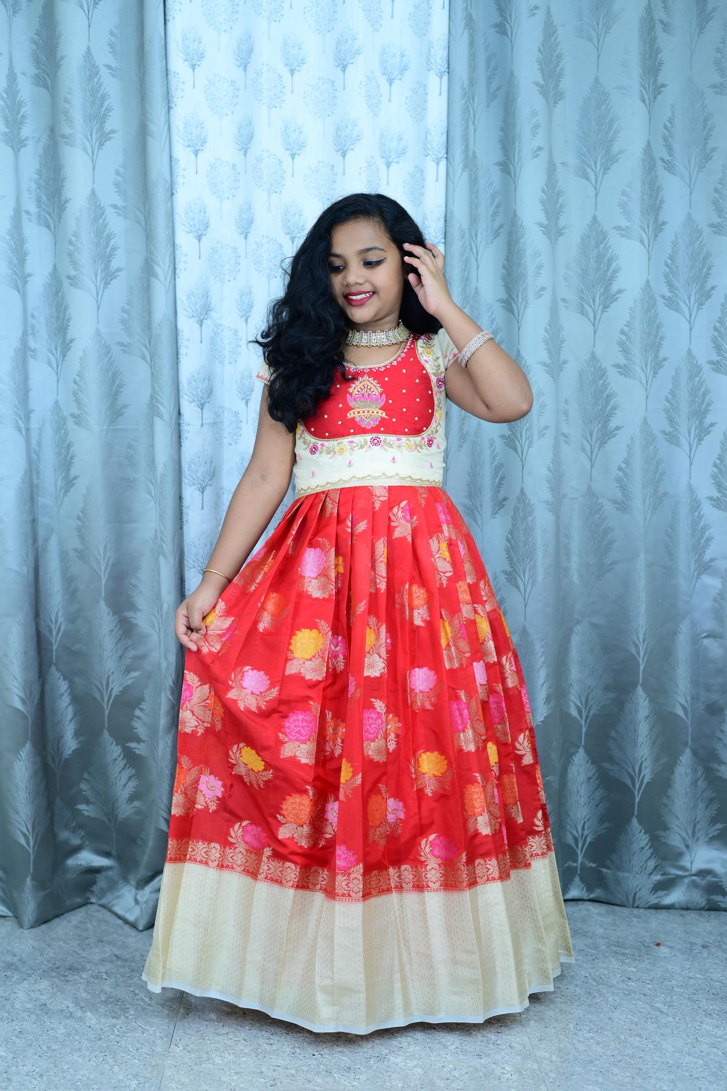 Pure Zardosi with cutdana kids lehenga